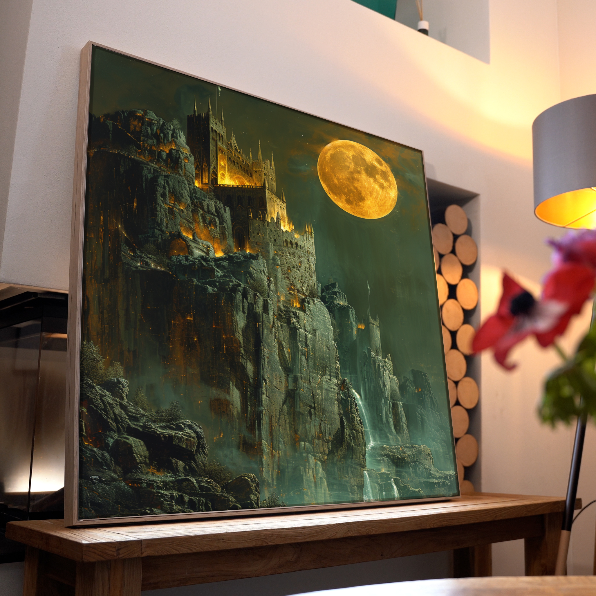 Düstere Burg auf Berg 1 | LED Bild