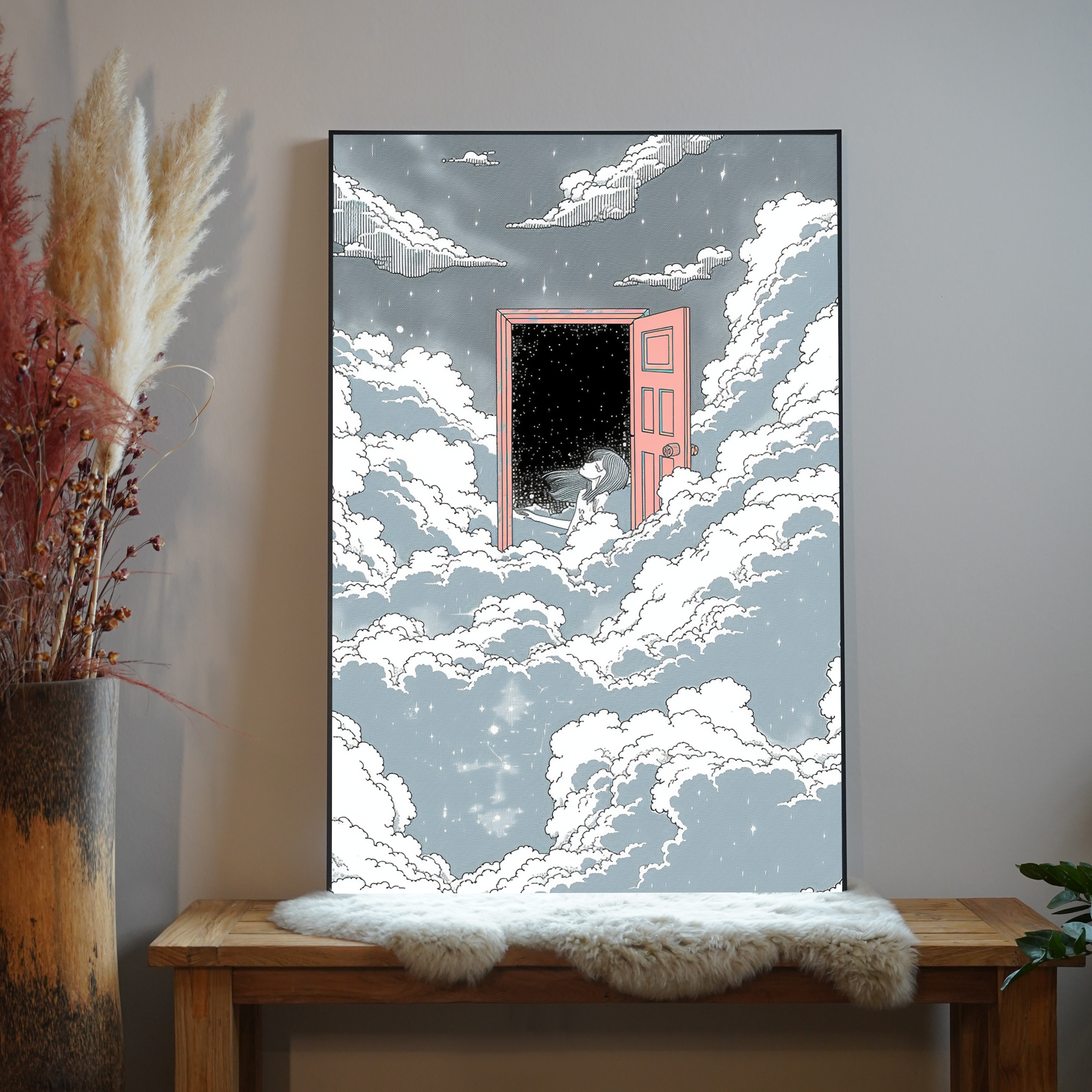 Wolkentür Illustration 1 | LED Bild