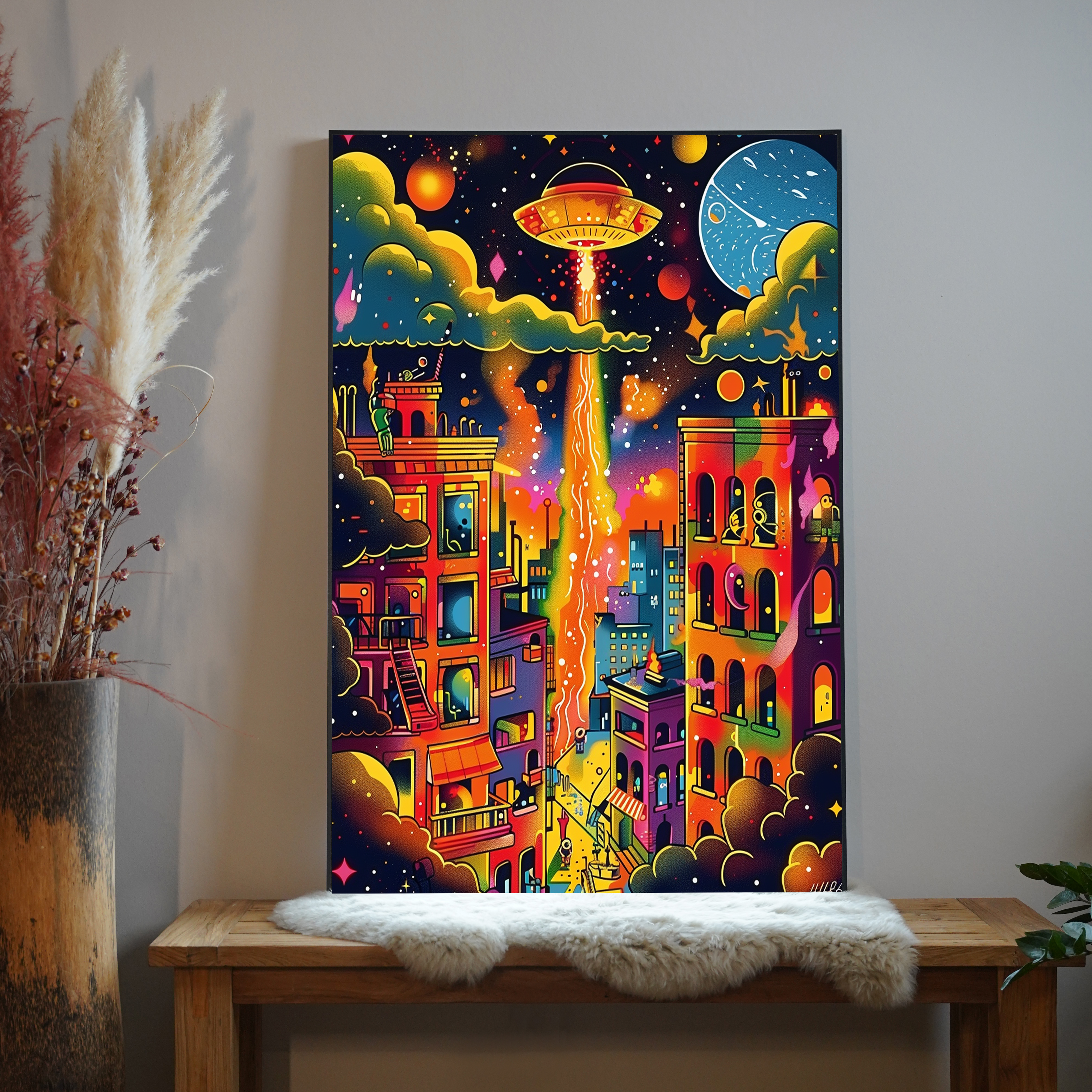 Ufo Angriff Illustration 1 | LED Bild