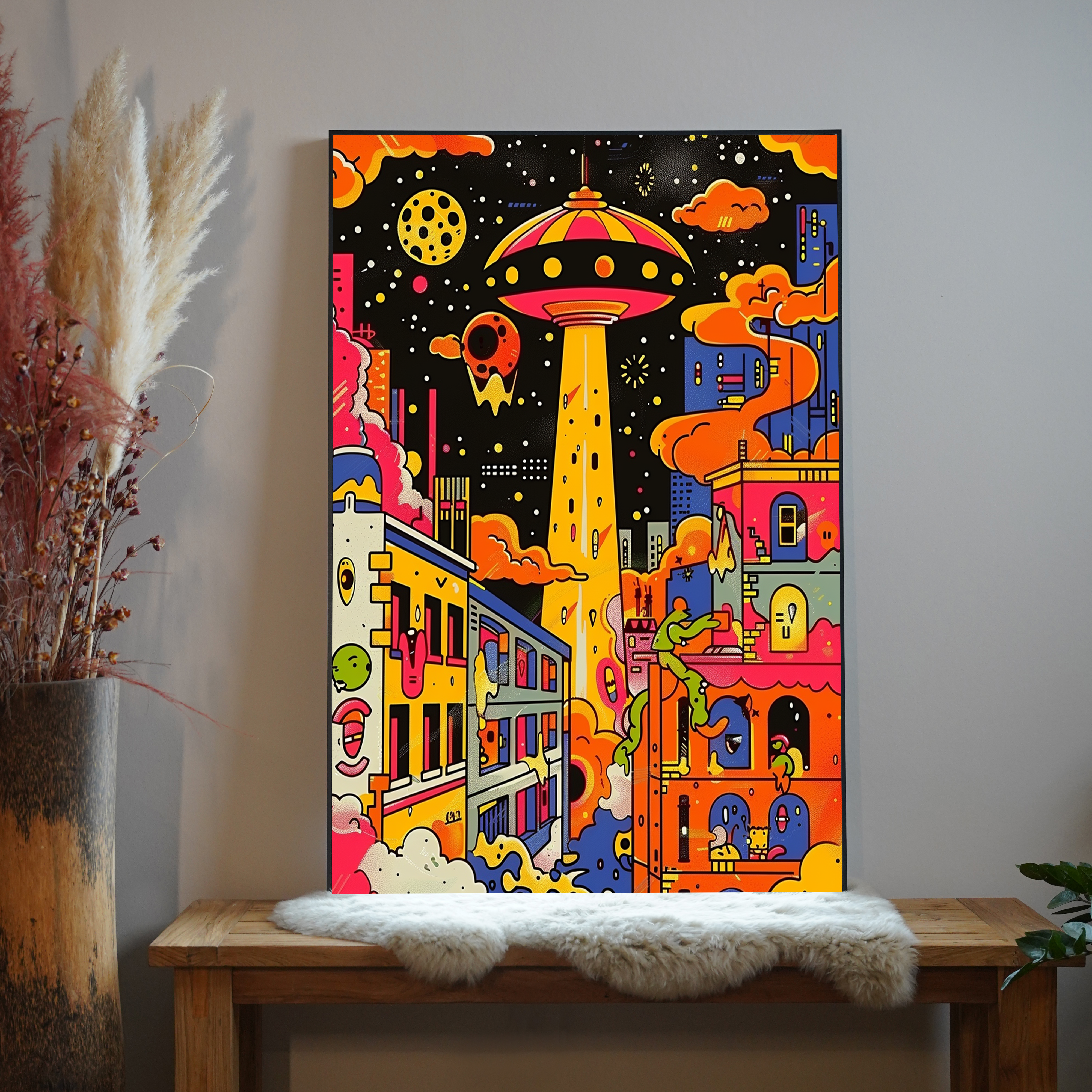 Ufo Angriff Illustration 2 | LED Bild