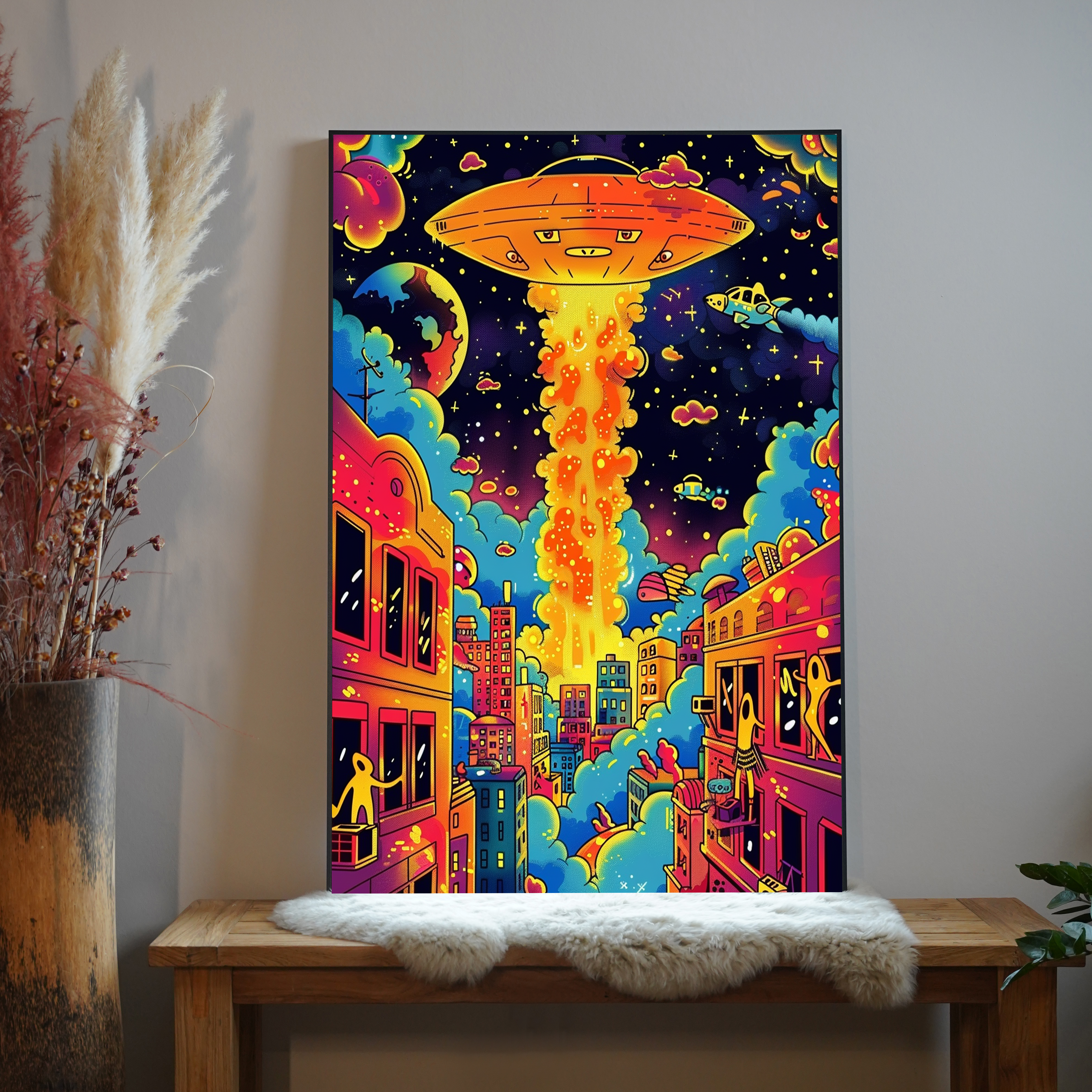 Ufo Angriff Illustration 3 | LED Bild