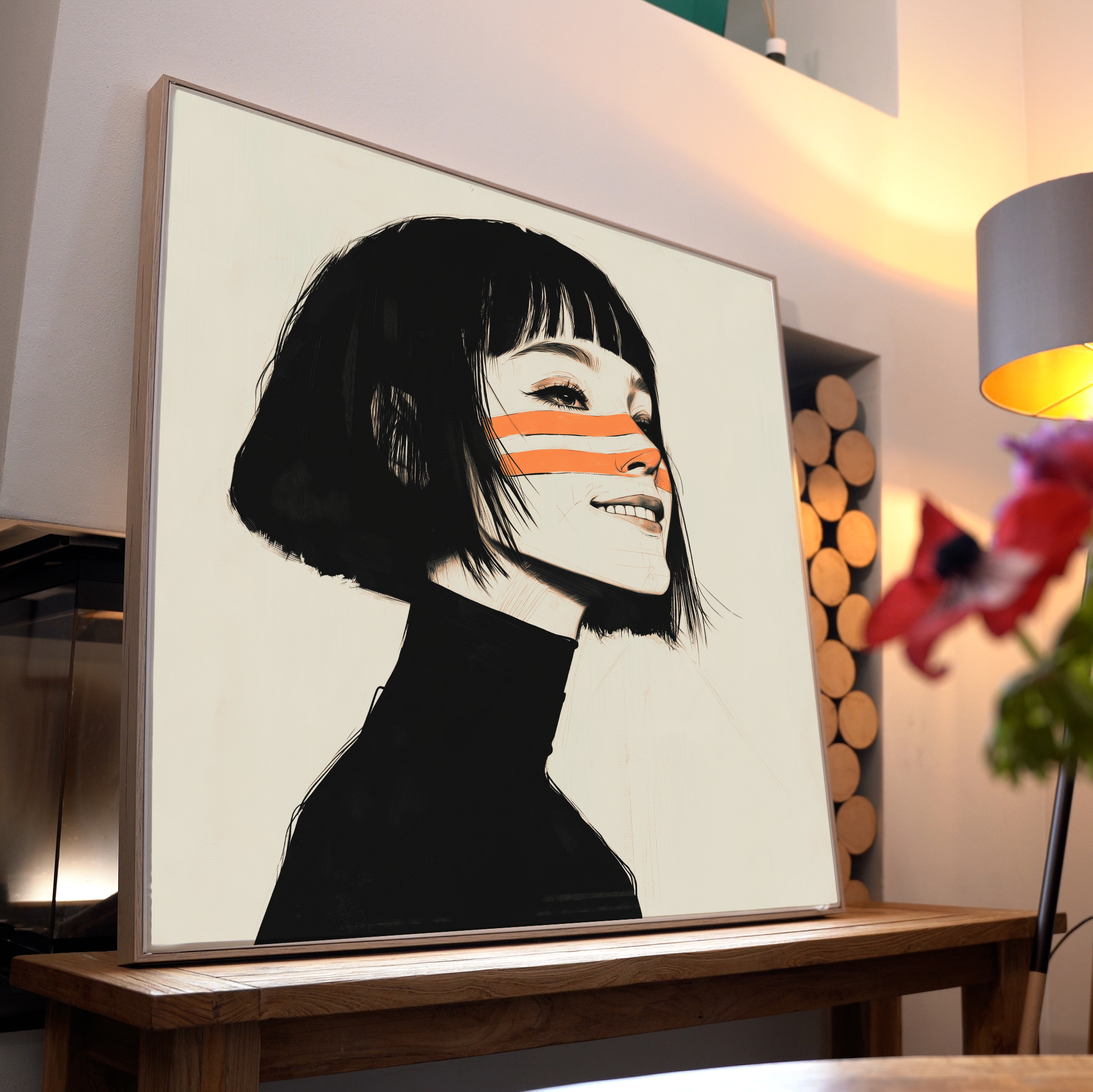 Anime Mädchen Abstrakt | LED Bild