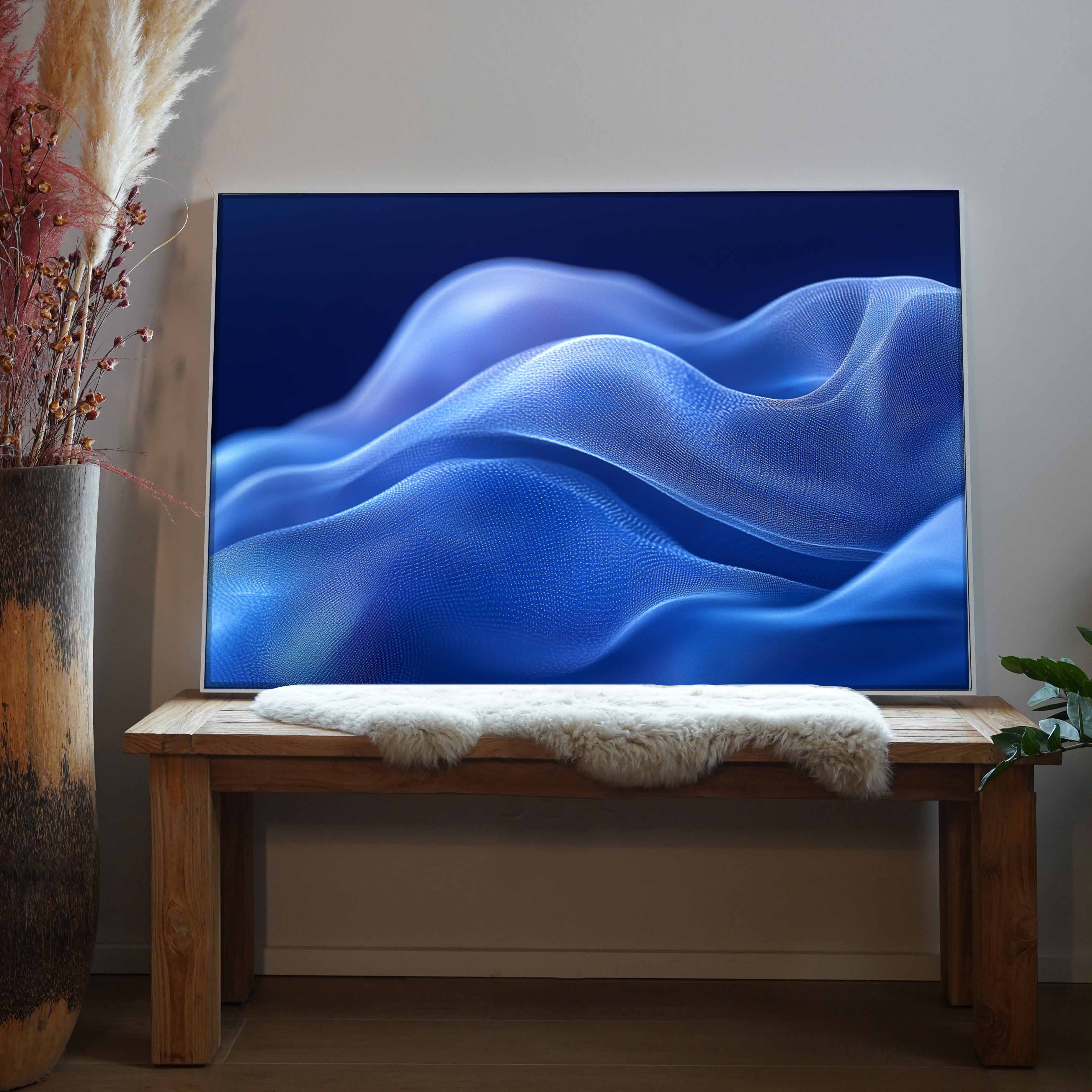 Futuristische Wellen Blau 1 | LED Bild