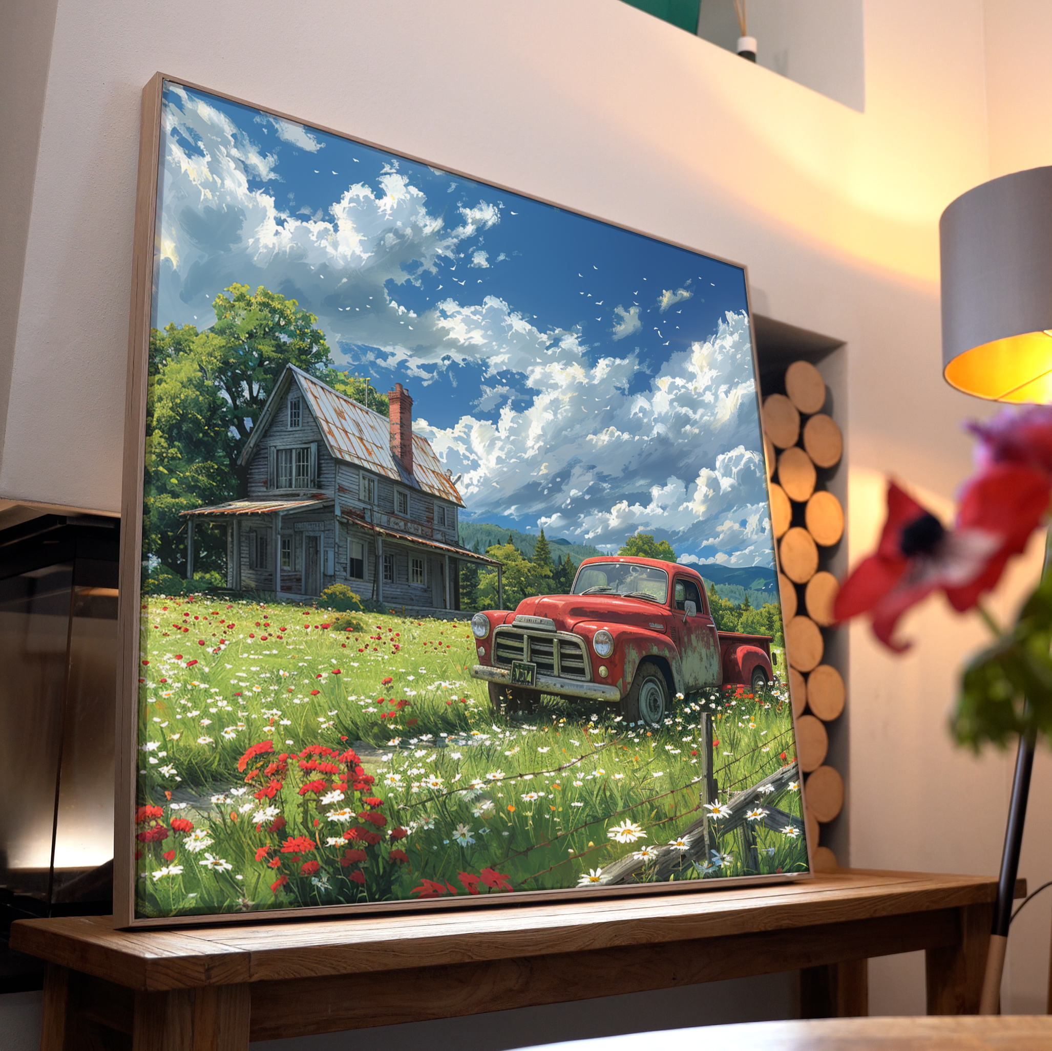 Anime Idyllischer Bauernhof 1 | LED Bild