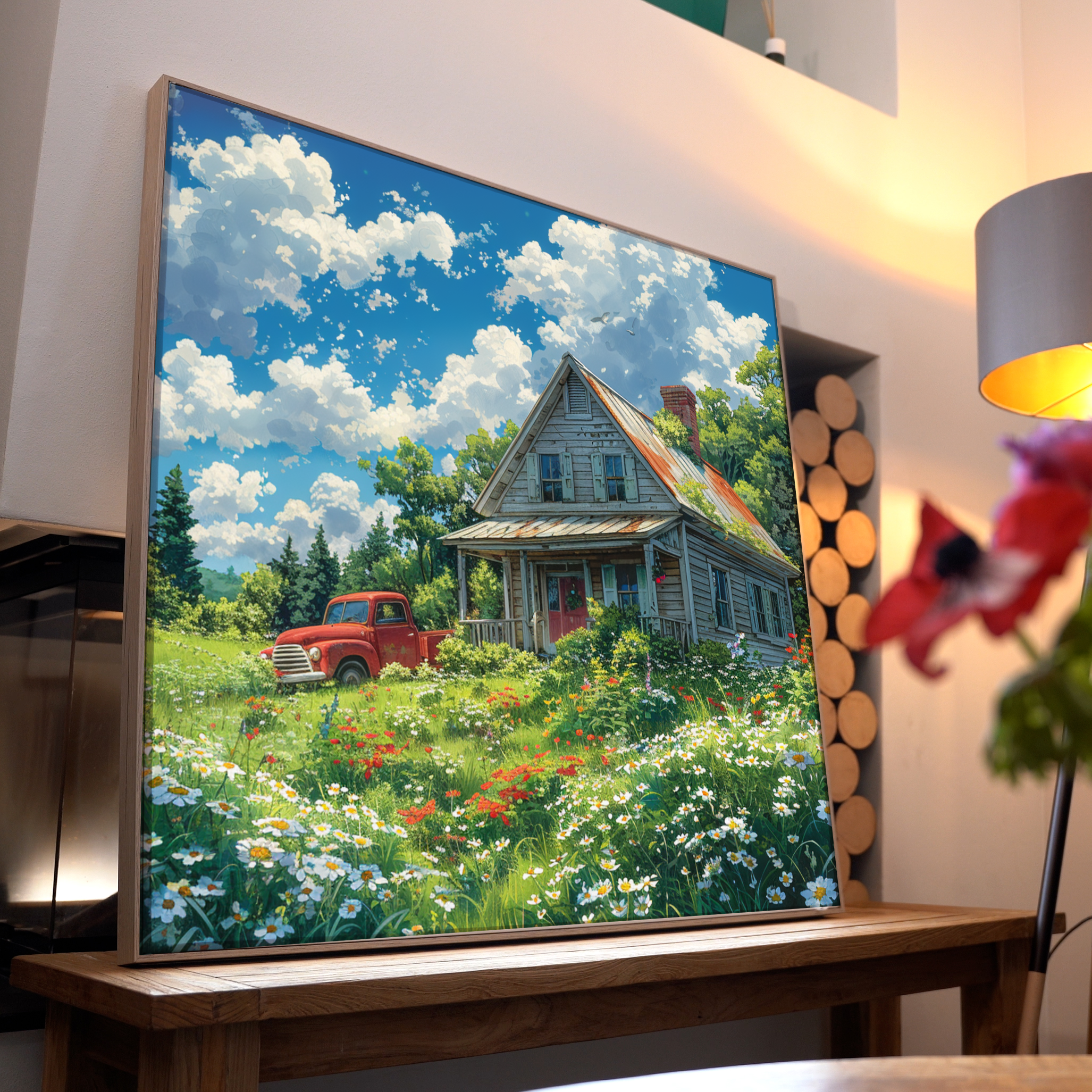 Anime Idyllischer Bauernhof 2 | LED Bild