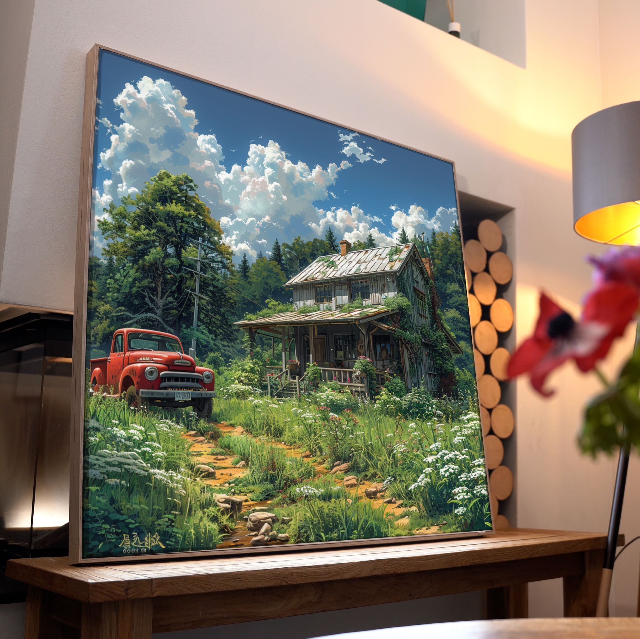 Anime Idyllischer Bauernhof 3 | LED Bild