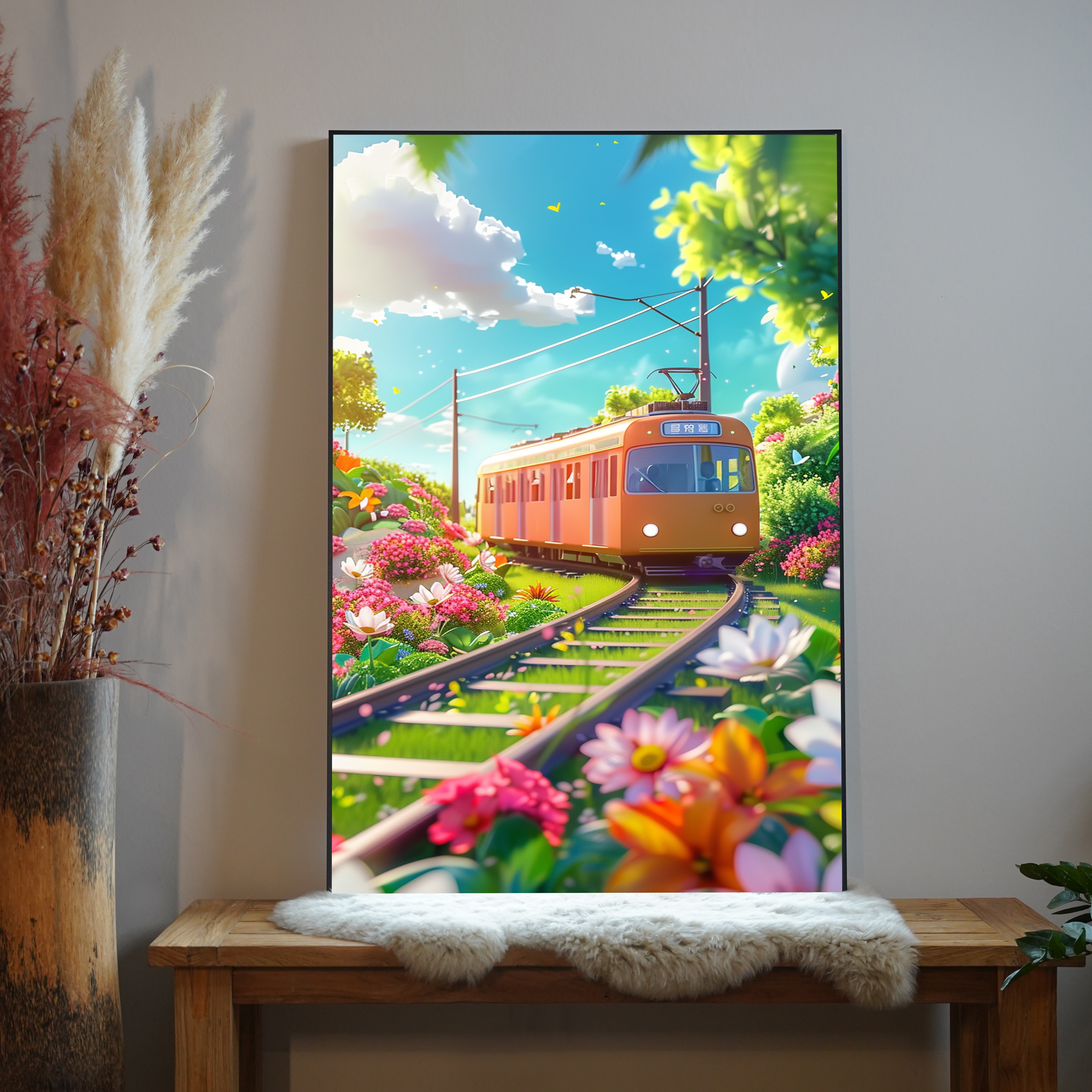 Anime Straßenbahn Natur 2 | LED Bild