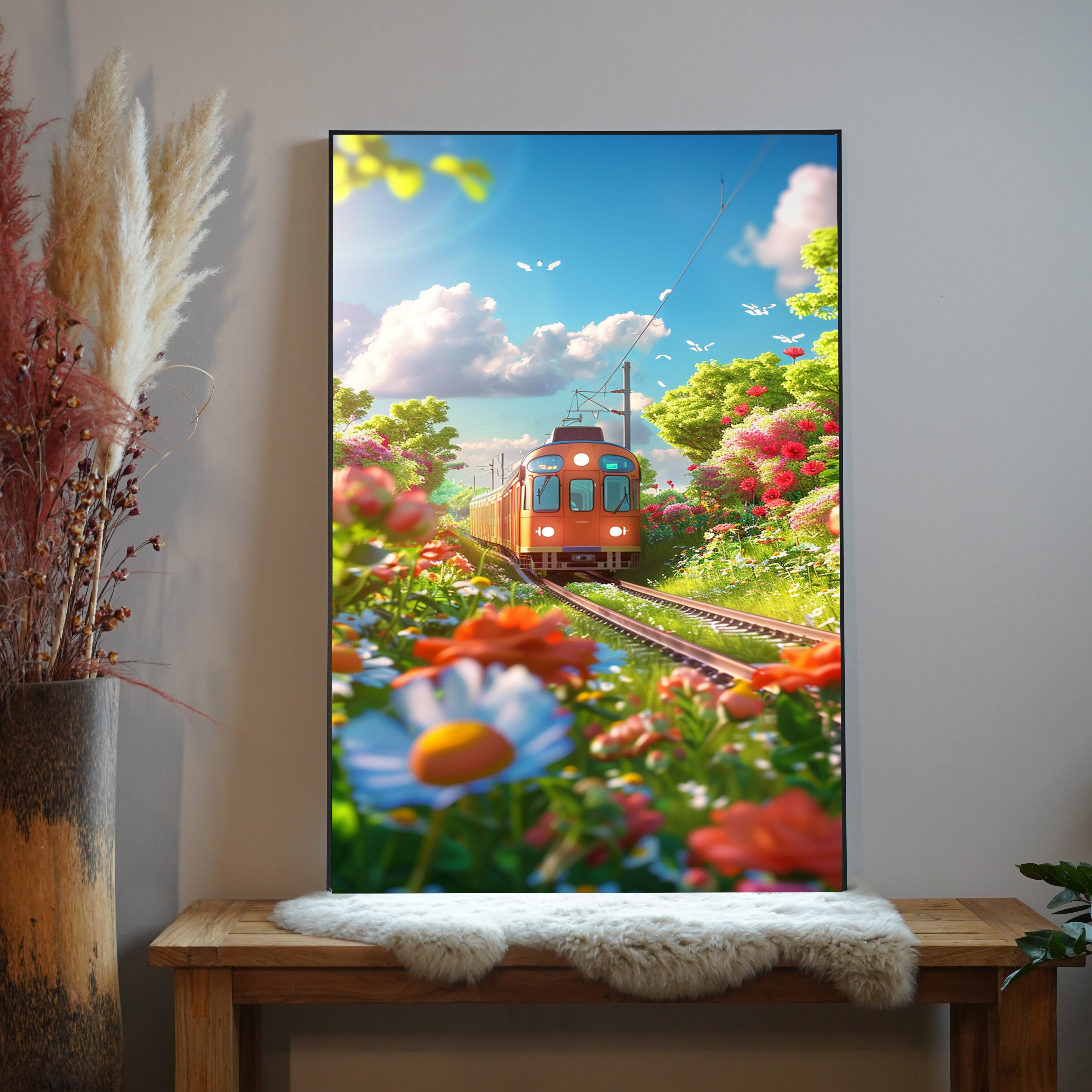 Anime Straßenbahn Natur 3 | LED Bild