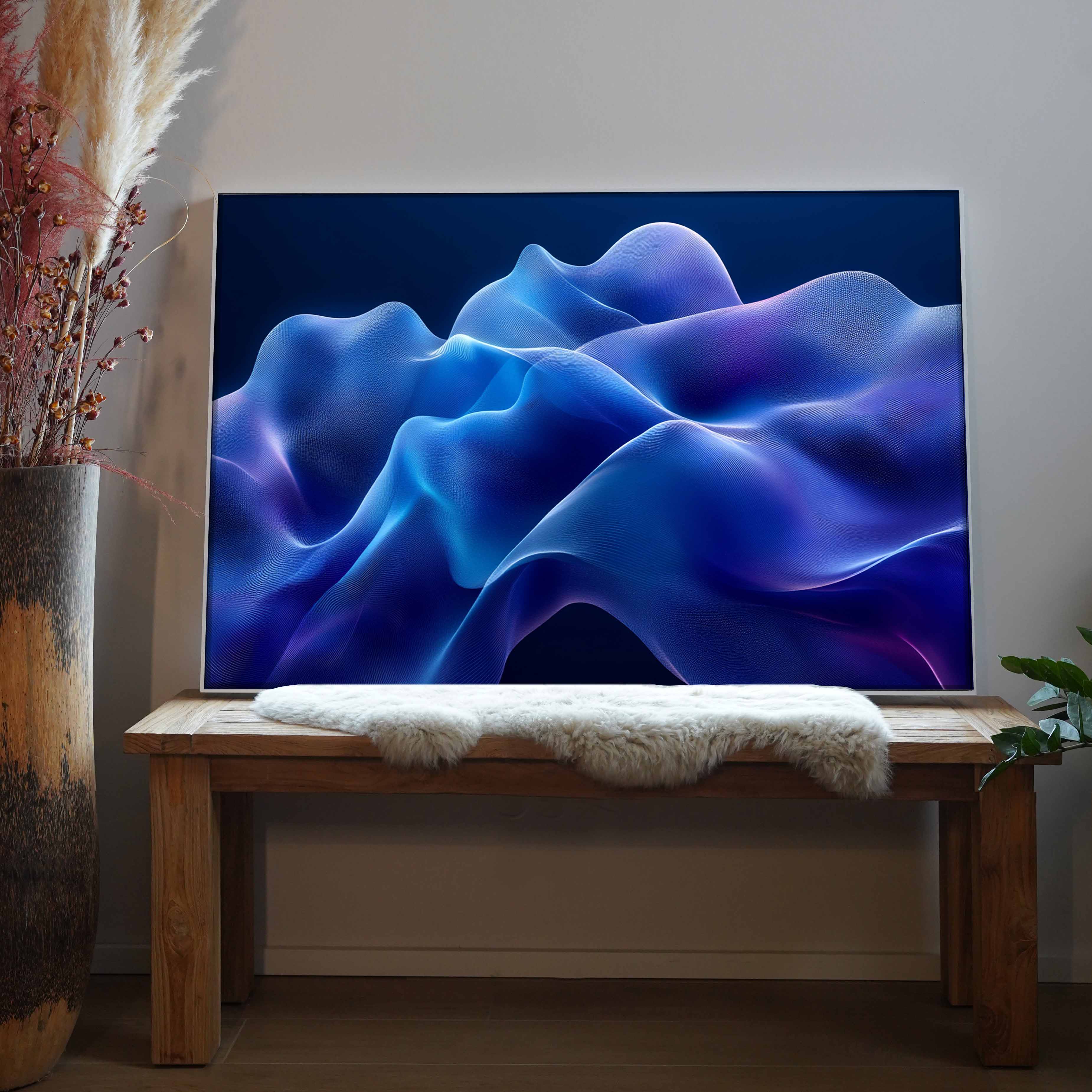 Futuristische Wellen Blau 2 | LED Bild