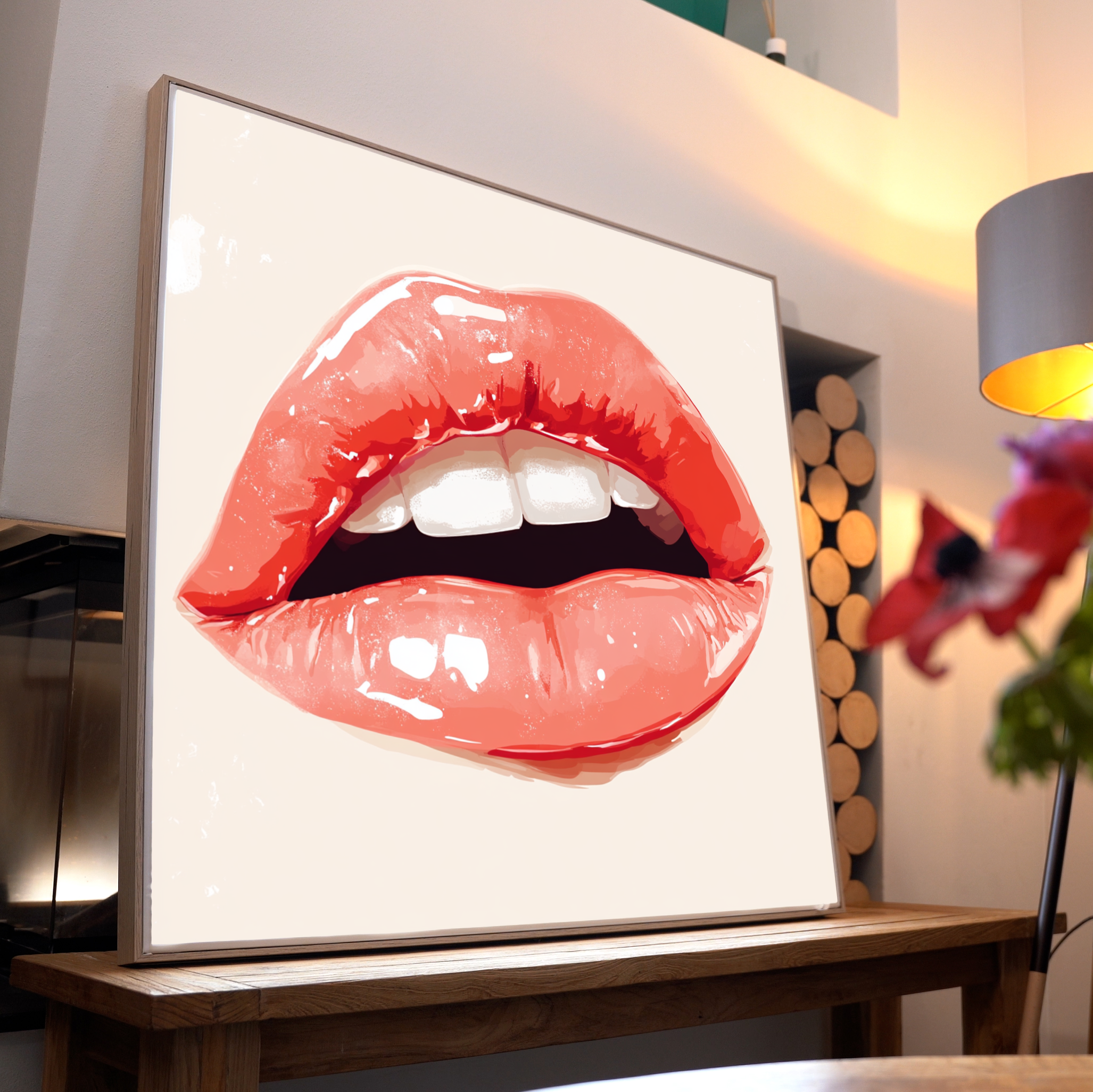 Rote Lippen Illustriert | LED Bild