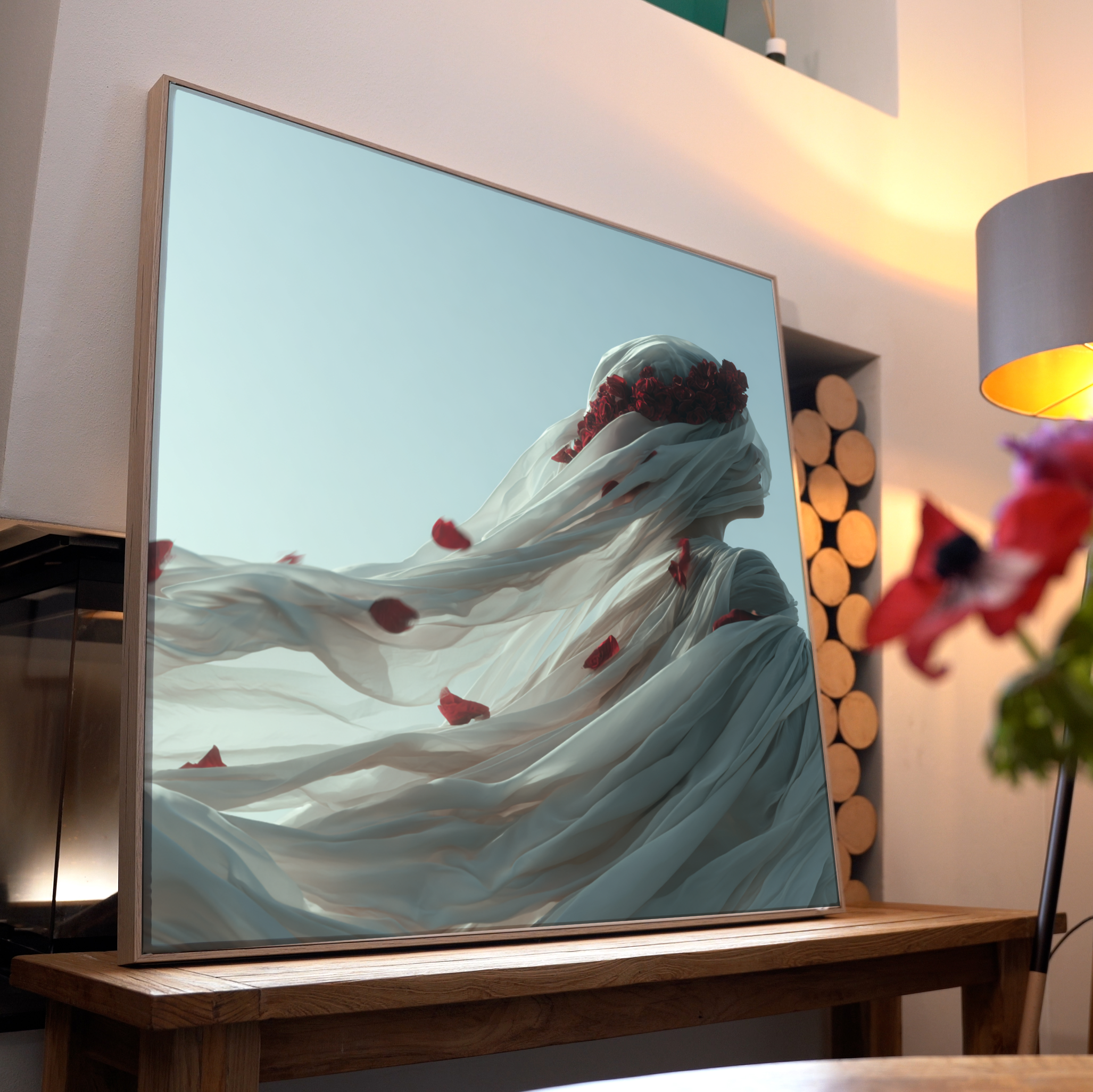 Frau im Weißen Gewand 2 | LED Bild