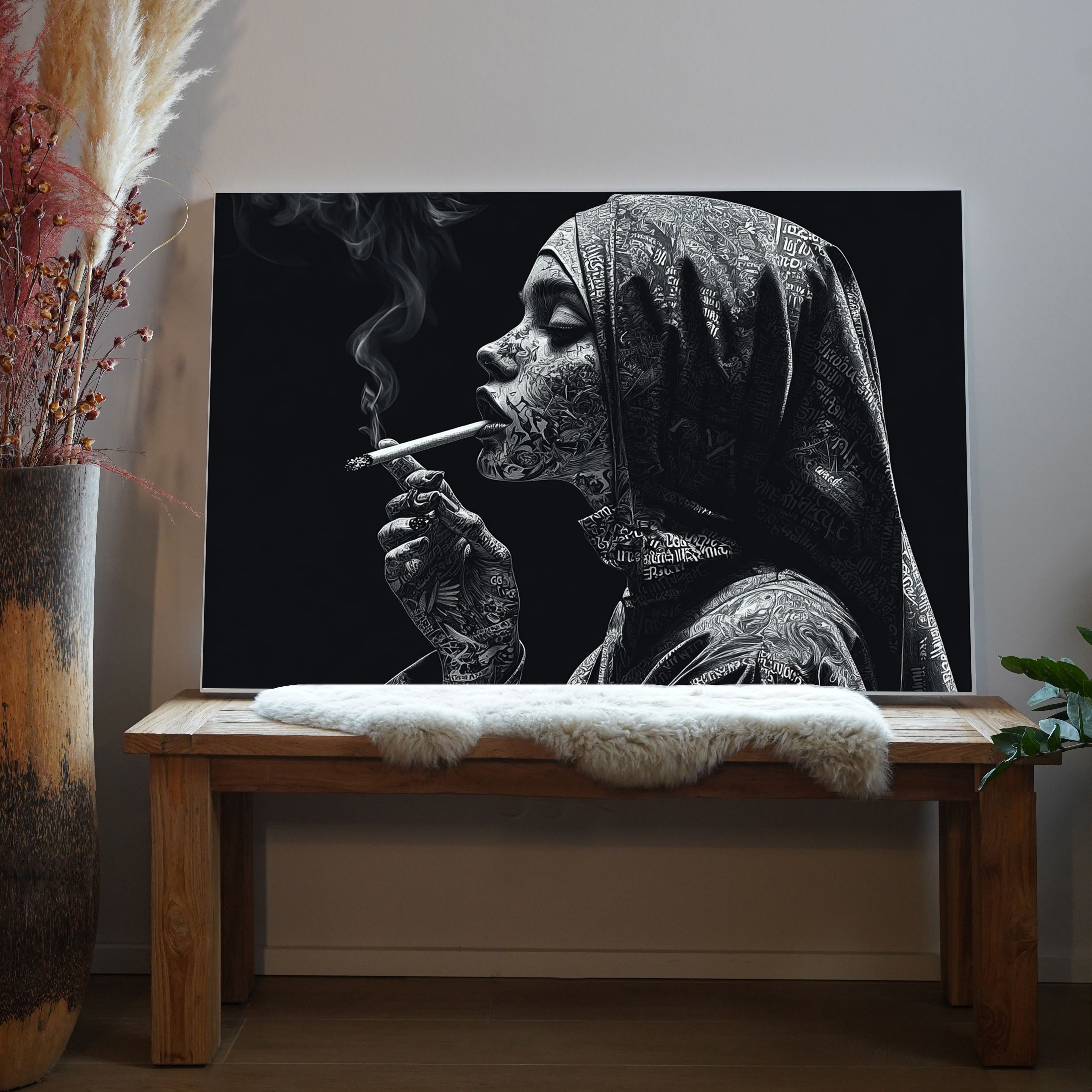 Nonne Kalligraphie 2 | LED Bild