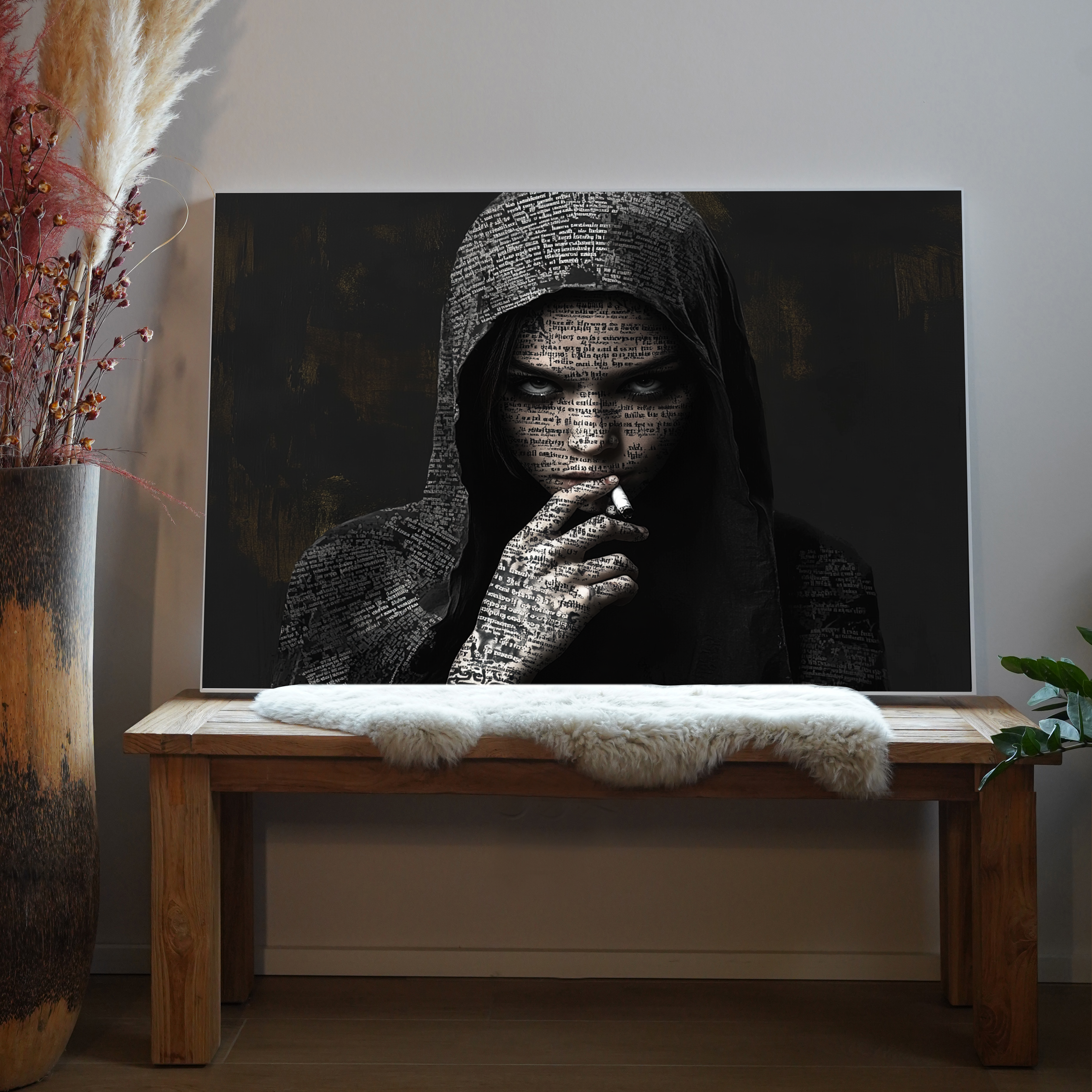 Nonne Kalligraphie 3 | LED Bild