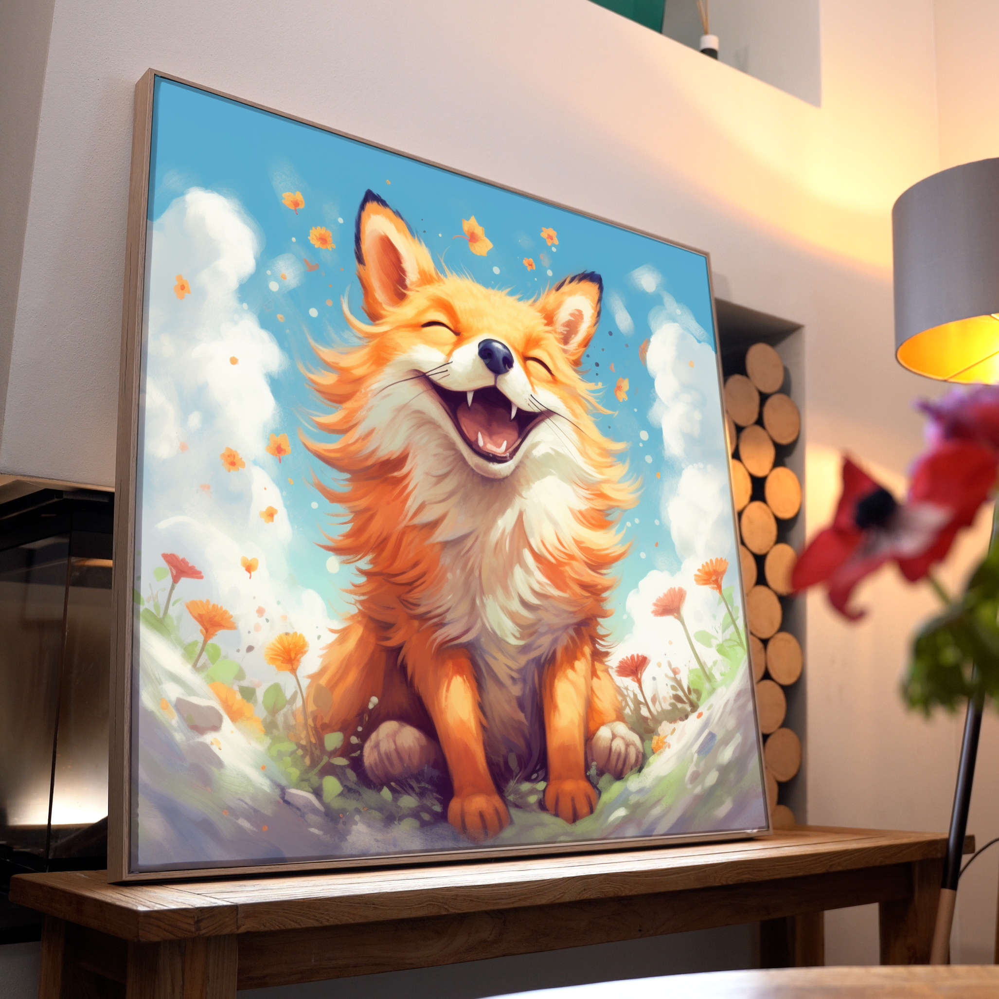 Fuchs Verspielt Illustirert | LED Bild