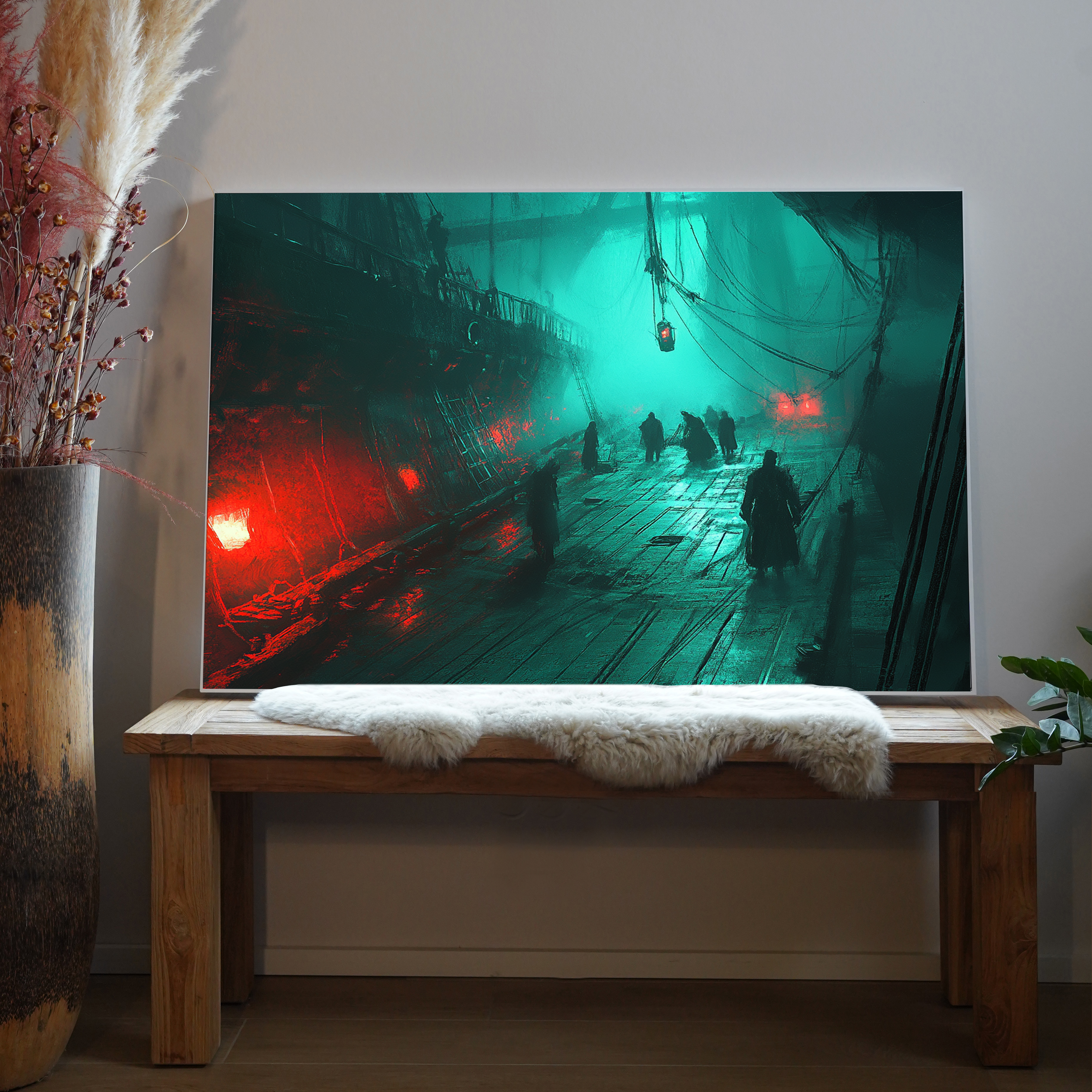 Nebeliger Hafen 2 | LED Bild