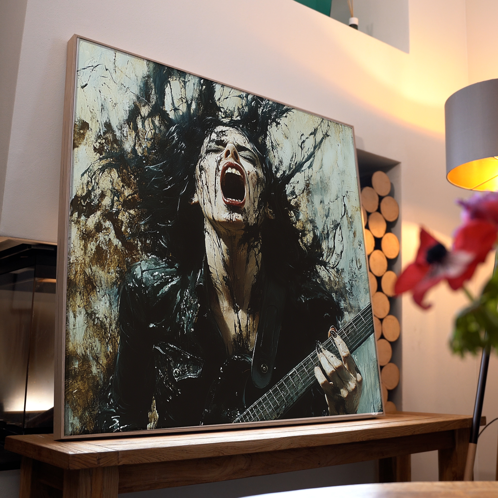 Rock n Roll Frau Illustriert | LED Bild