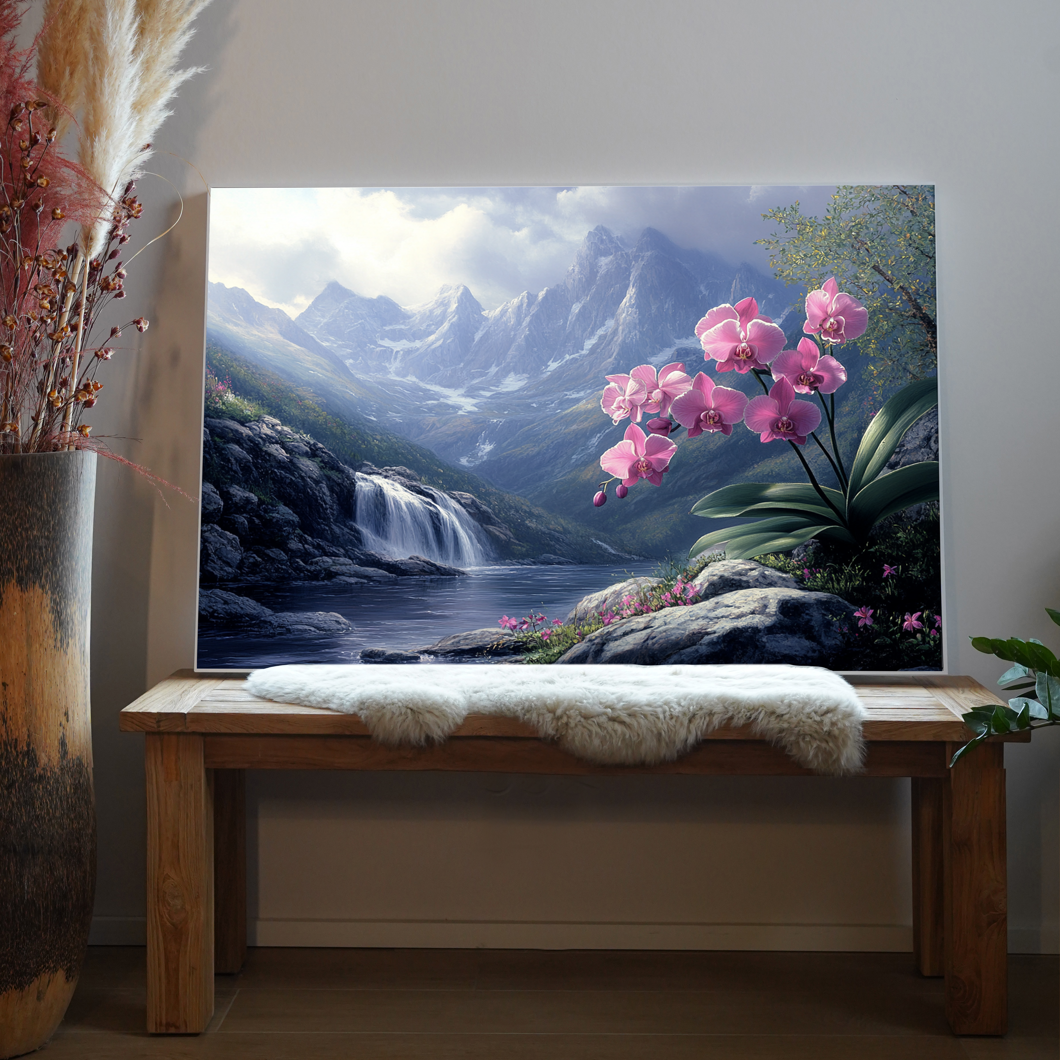 Wasserfall Orchideen 3 | LED Bild