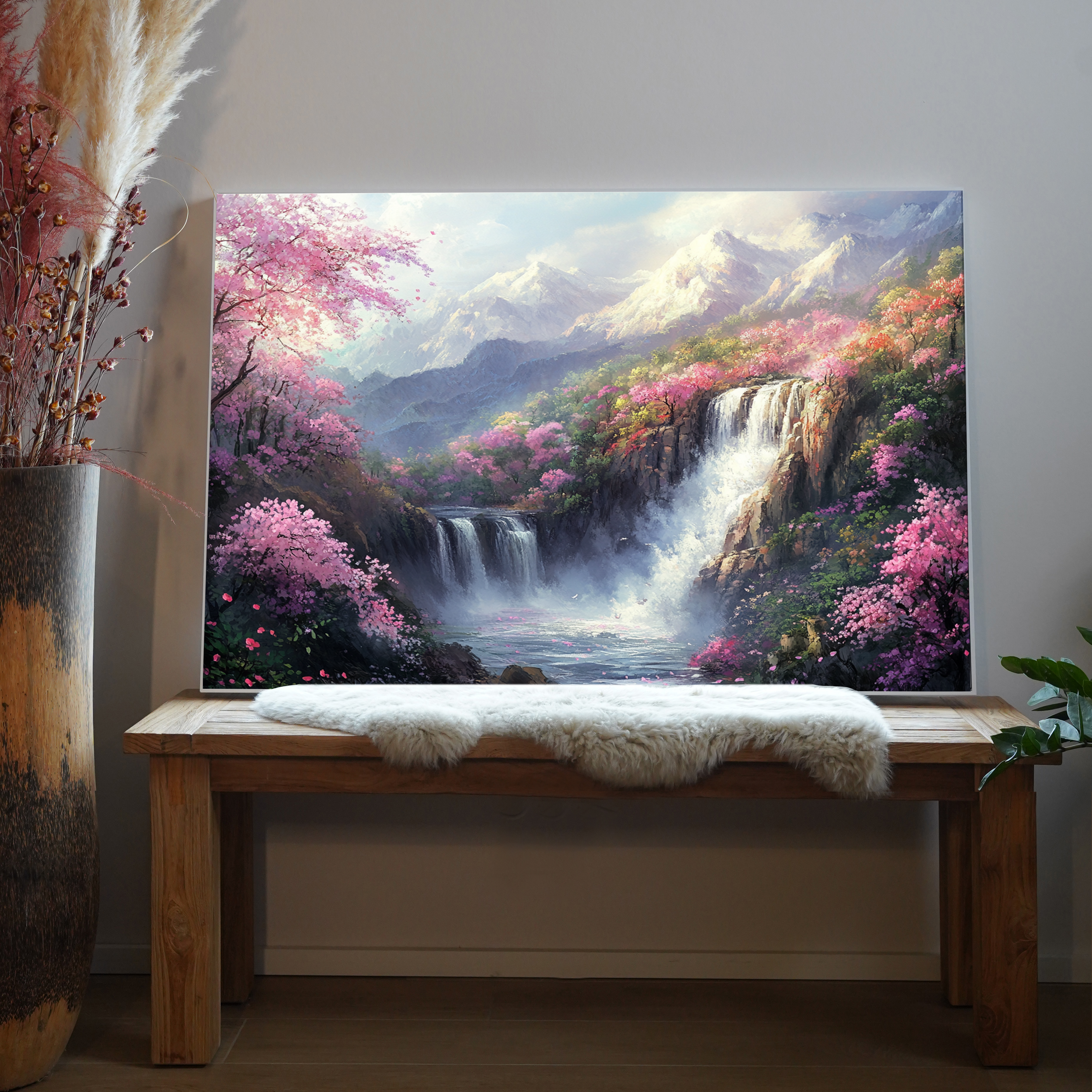 Wasserfall Asien Illustriert 2 | LED Bild