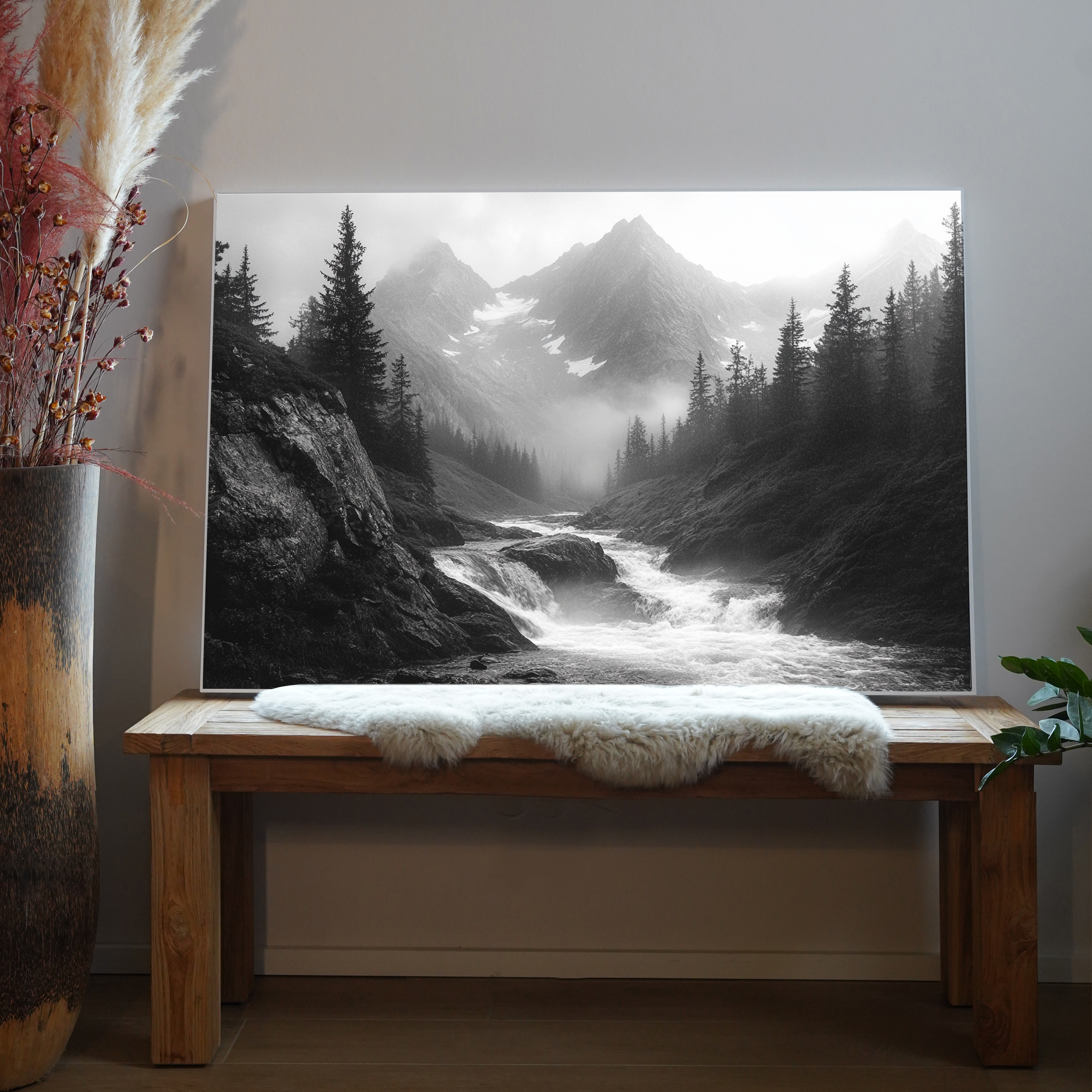 Wasserstrom Schwarz & Weiß 1 | LED Bild