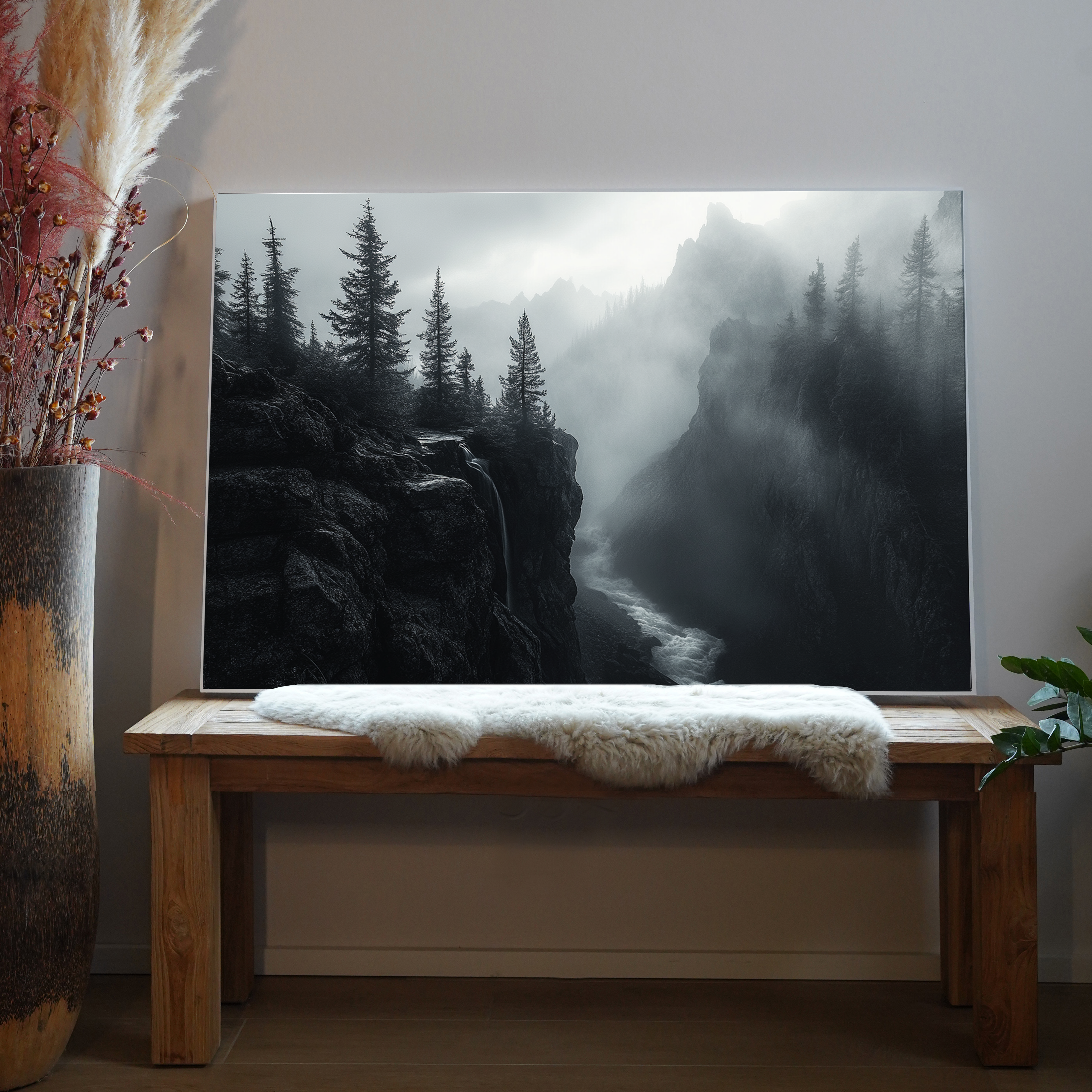 Wasserstrom Schwarz & Weiß 3 | LED Bild