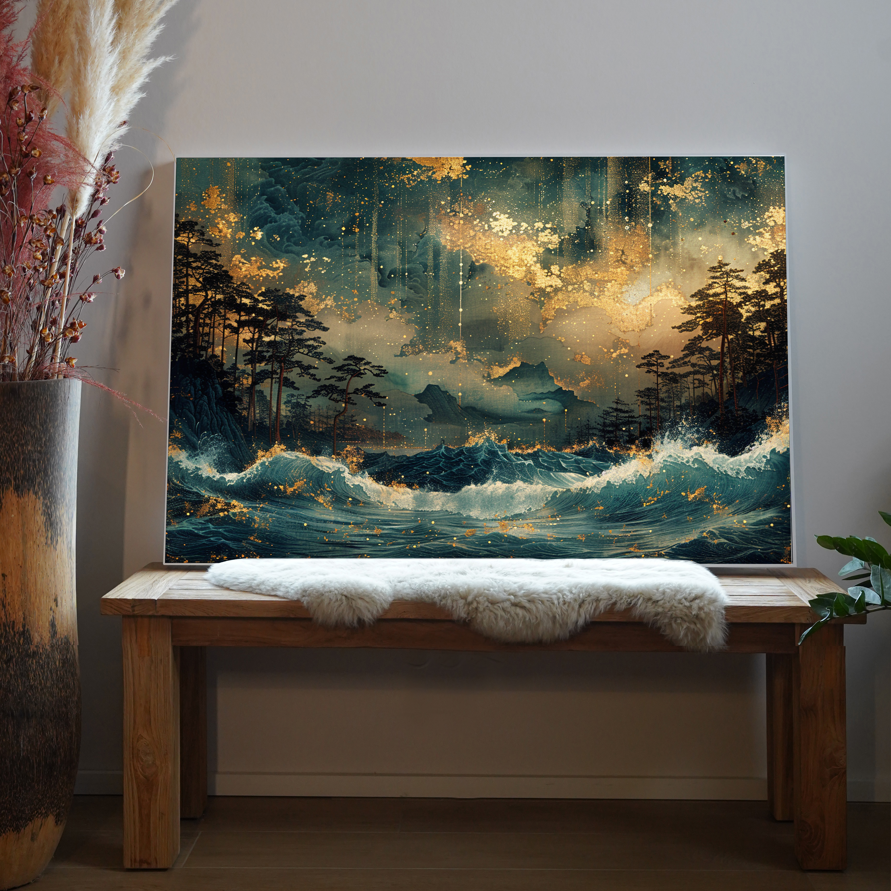 Wellen Abstrakt Sonnenuntergang 1 | LED Bild