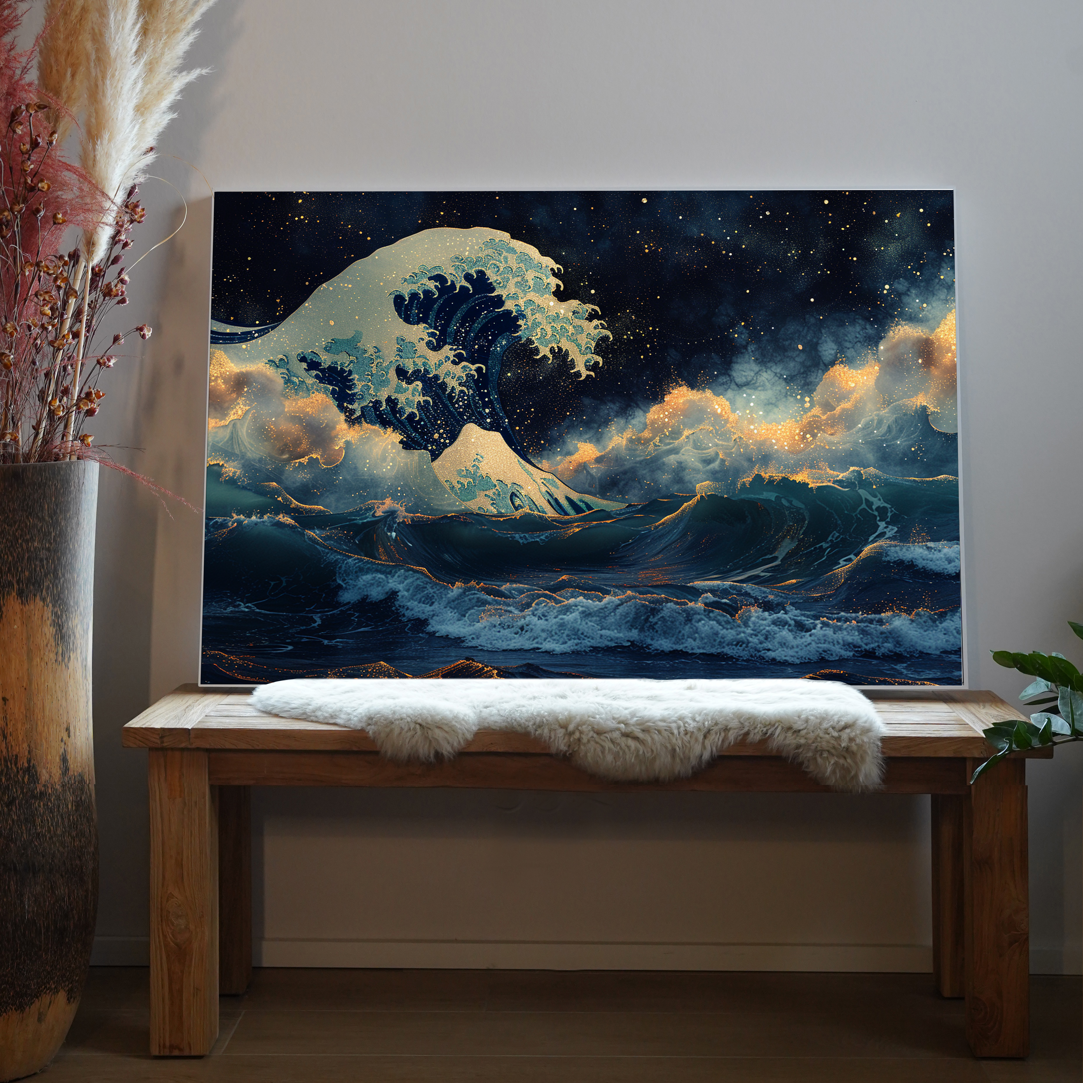 Wellen Abstrakt Sonnenuntergang 4 | LED Bild