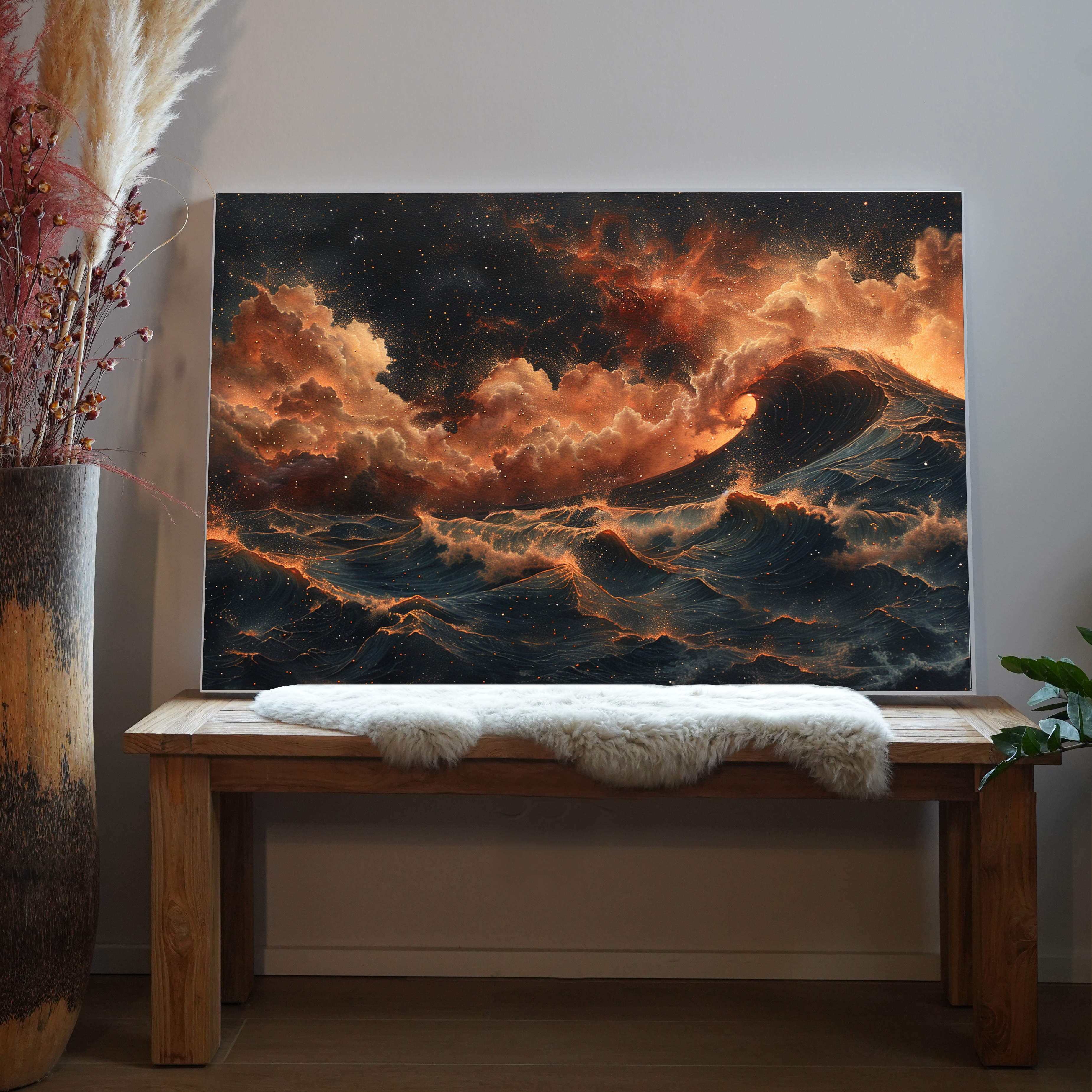 Wellen Abstrakt Sonnenuntergang 6 | LED Bild