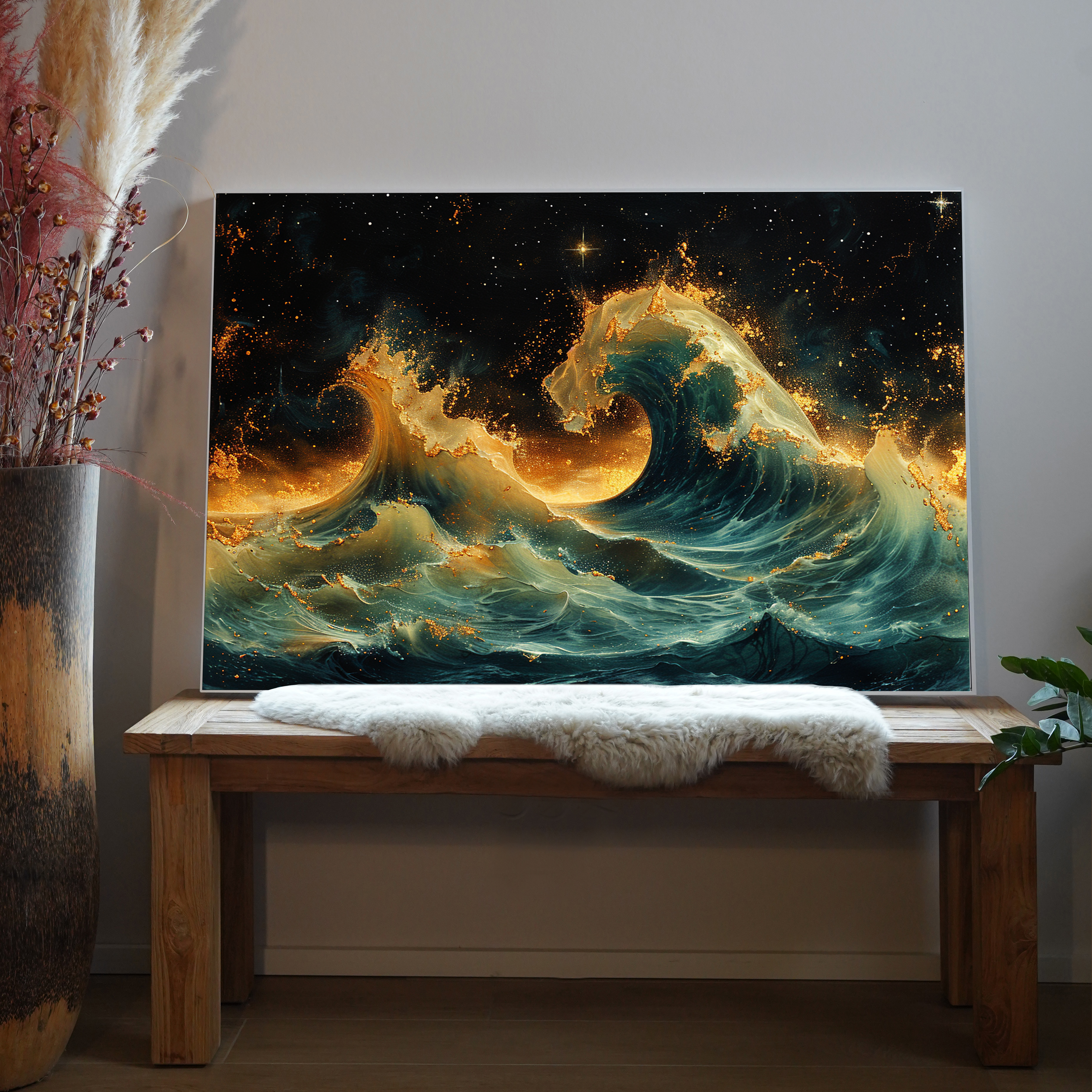 Wellen Abstrakt Sonnenuntergang 5 | LED Bild