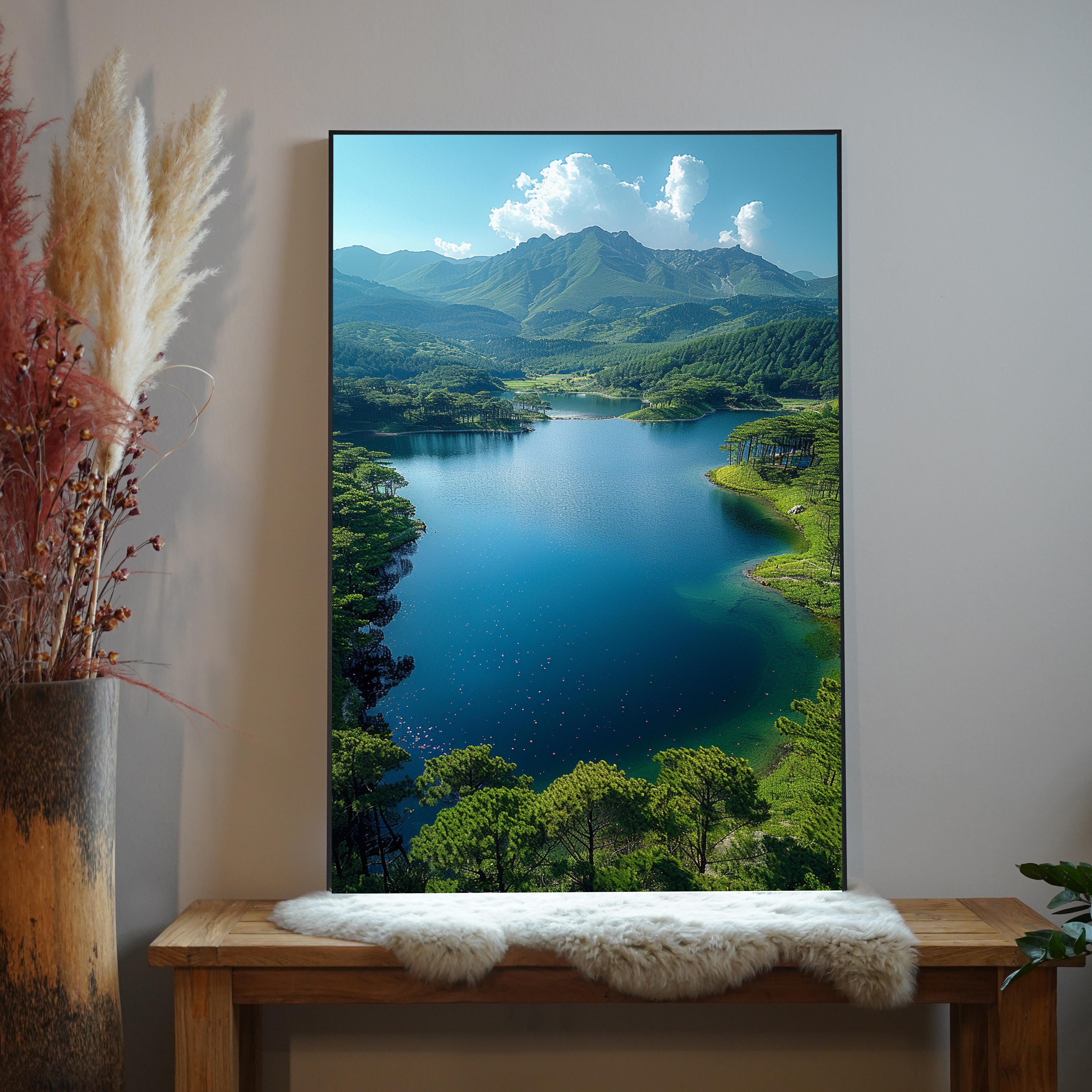 Grüne Landschaft mit Seen 1 | LED Bild