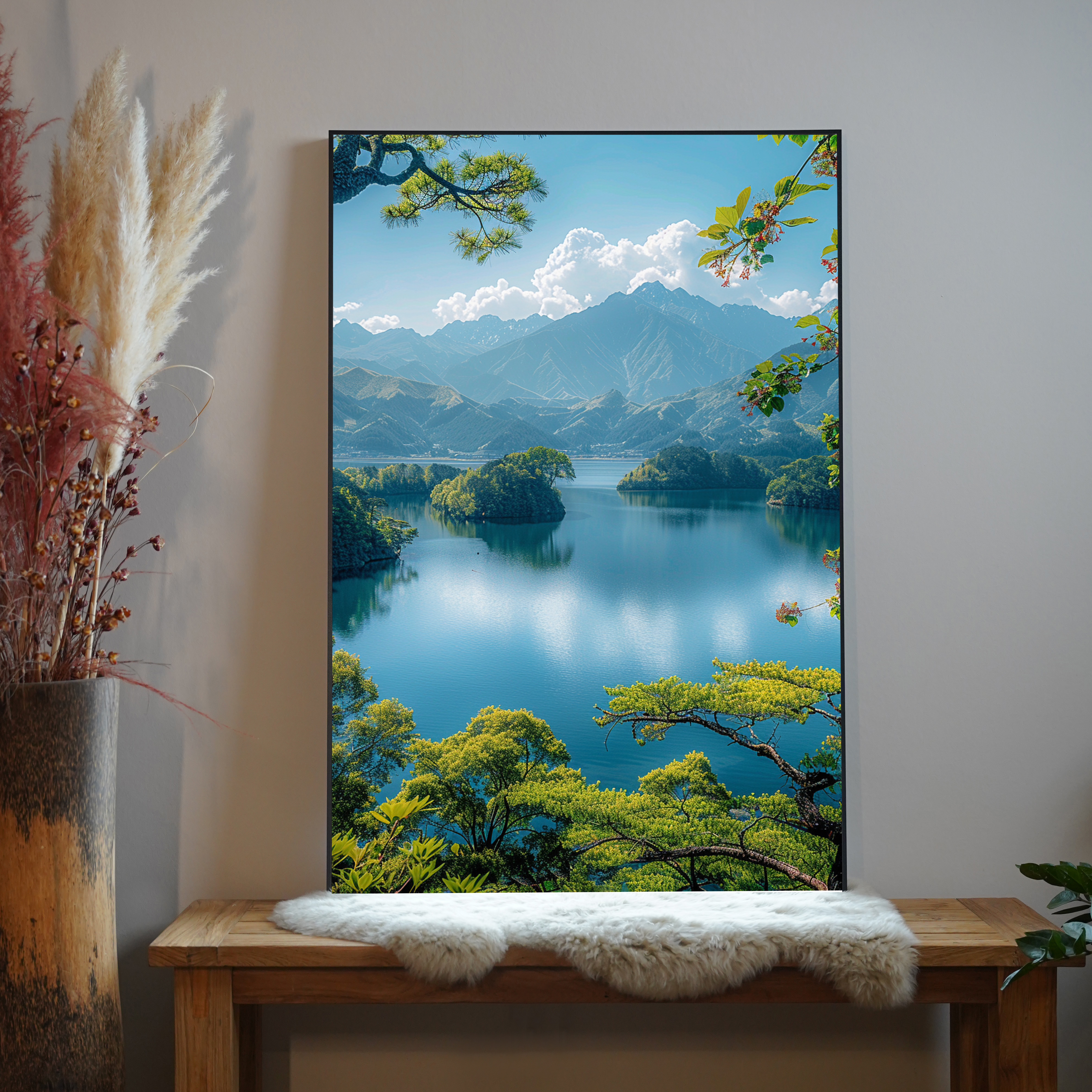 Grüne Landschaft mit Seen 2 | LED Bild