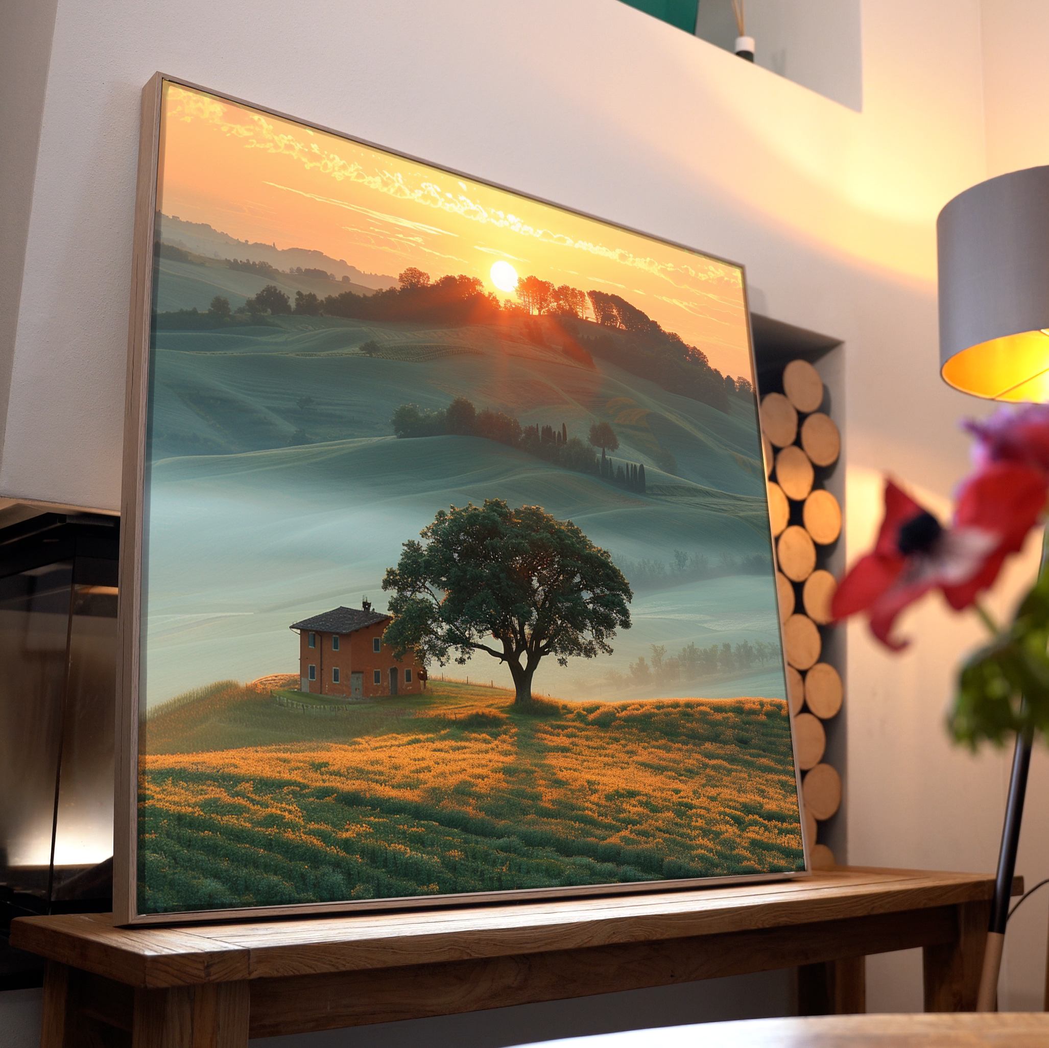 Toskana Sonnenaufgang | LED Bild