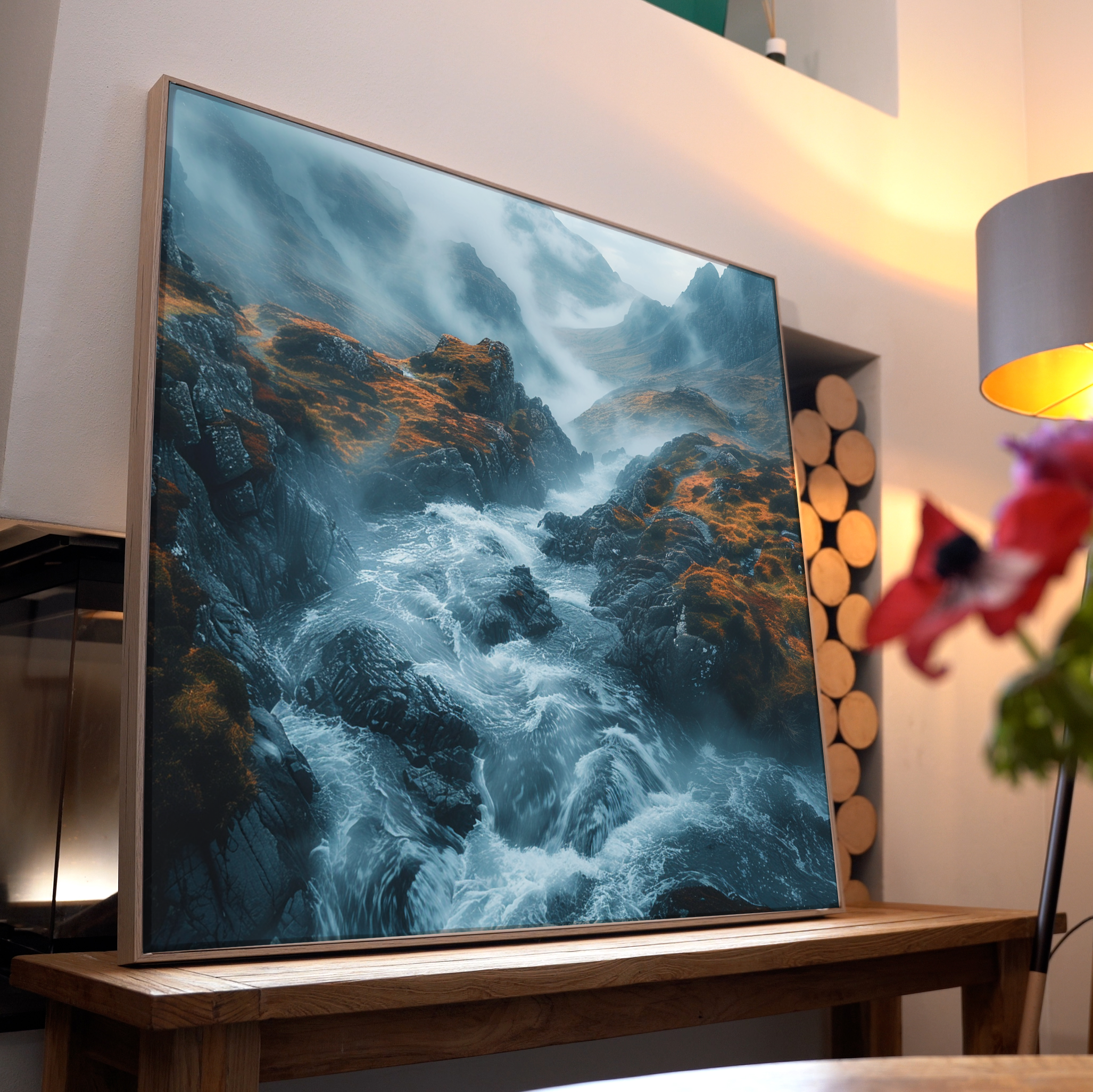 Stromschnelle Canyon Nebelig | LED Bild