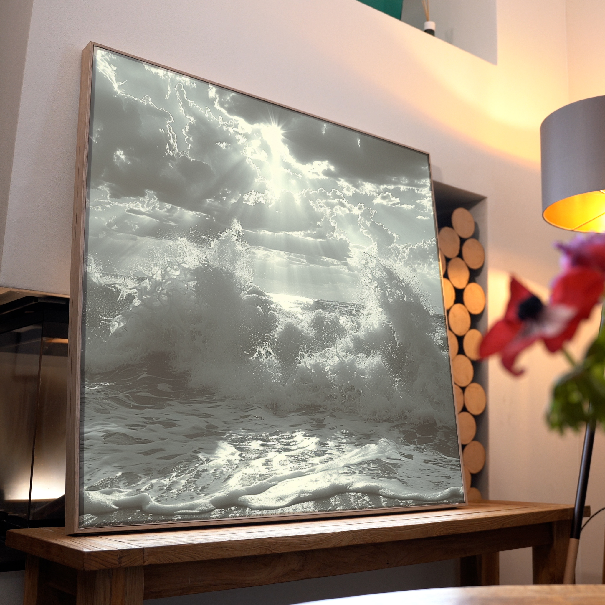 Weiße Welle mit Sonnenstrahlen | LED Bild