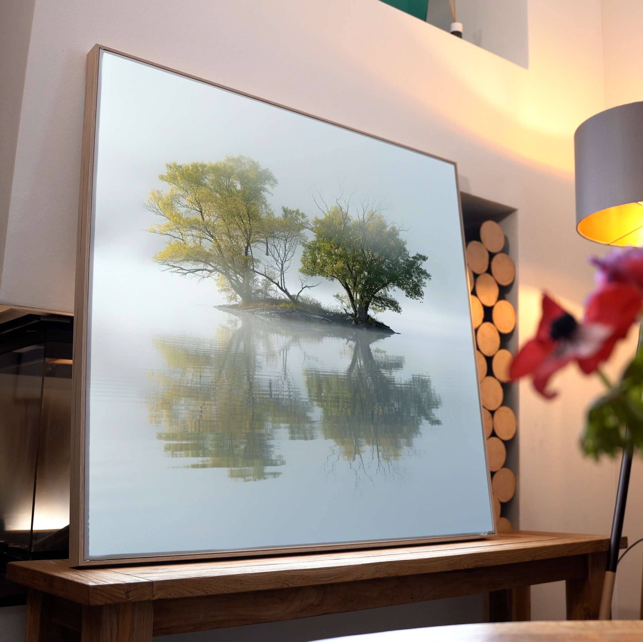 Baum auf Insel Spiegelung 3 | LED Bild