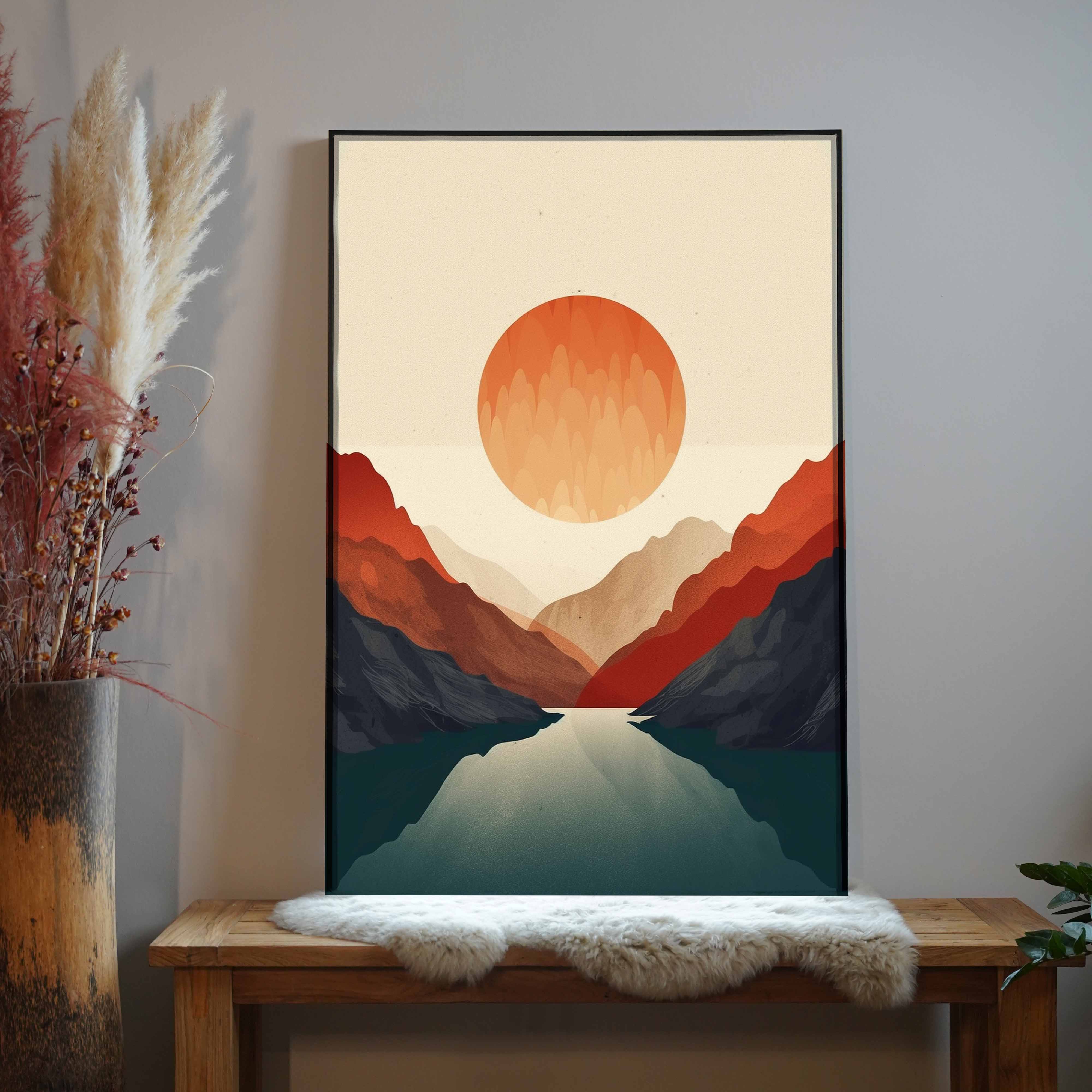 Abstrakter Sonnenaufgang 3 | LED Bild