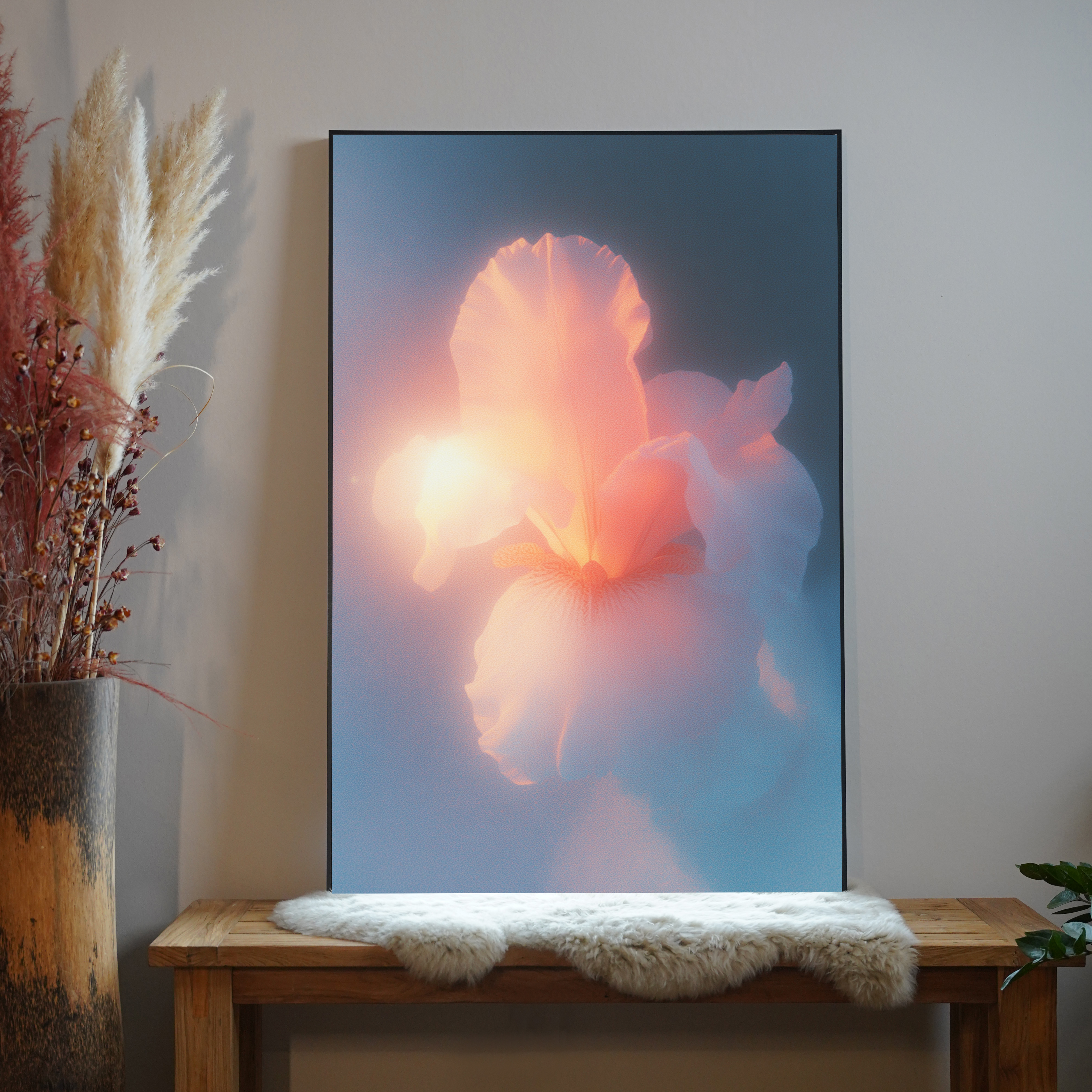 Aufblühende Neon Blume 2 | LED Bild