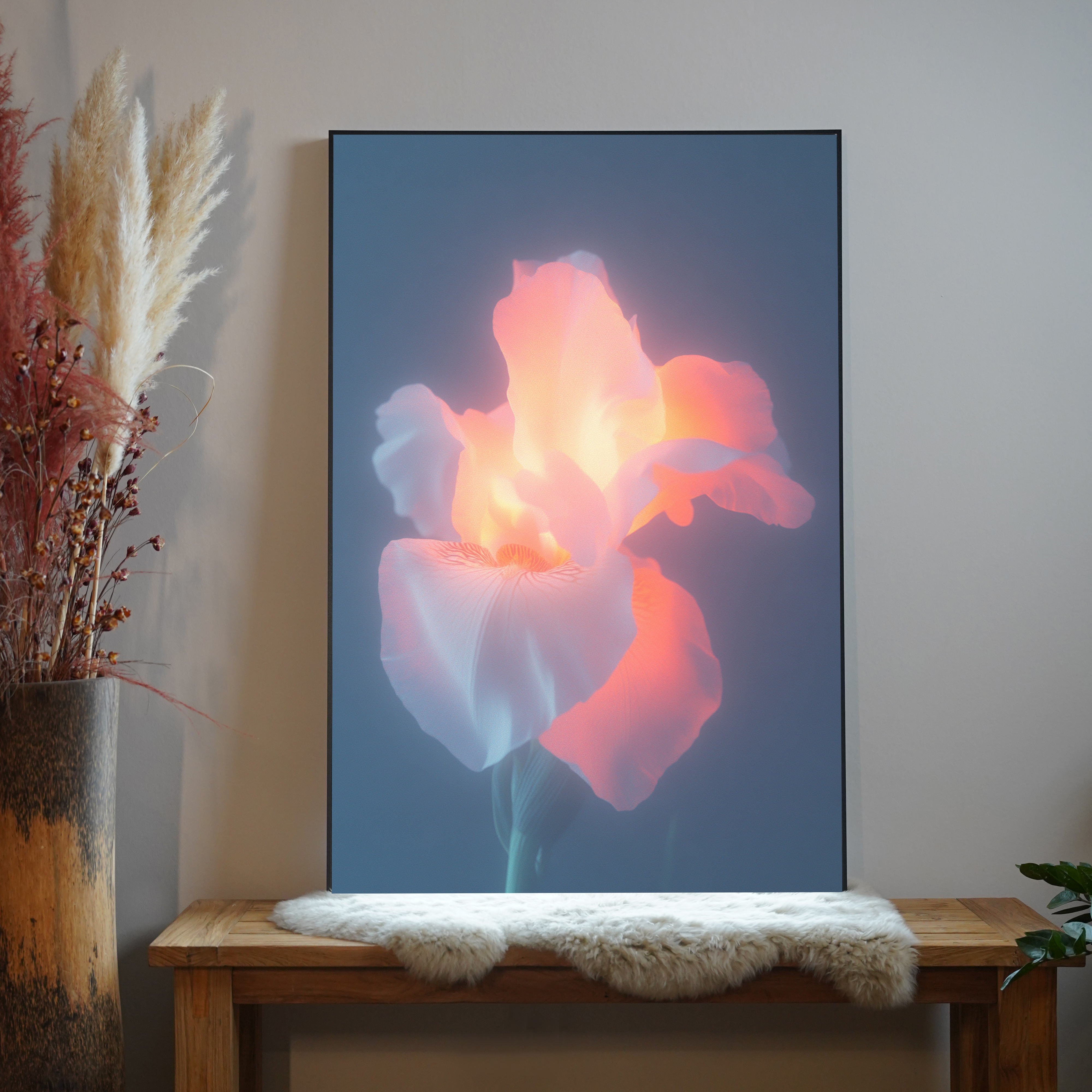 Aufblühende Neon Blume 3 | LED Bild