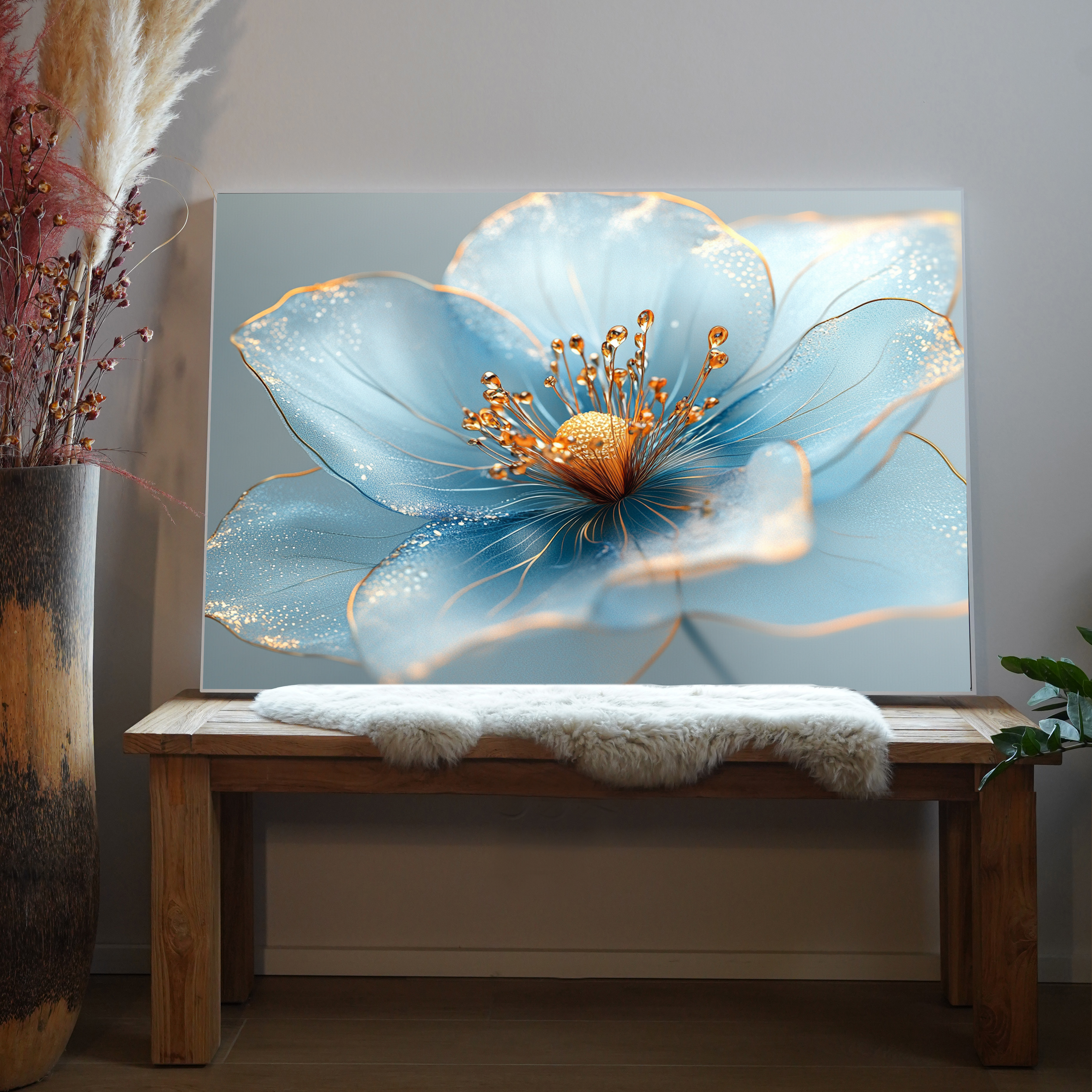 Glas Blüten 5 | LED Bild