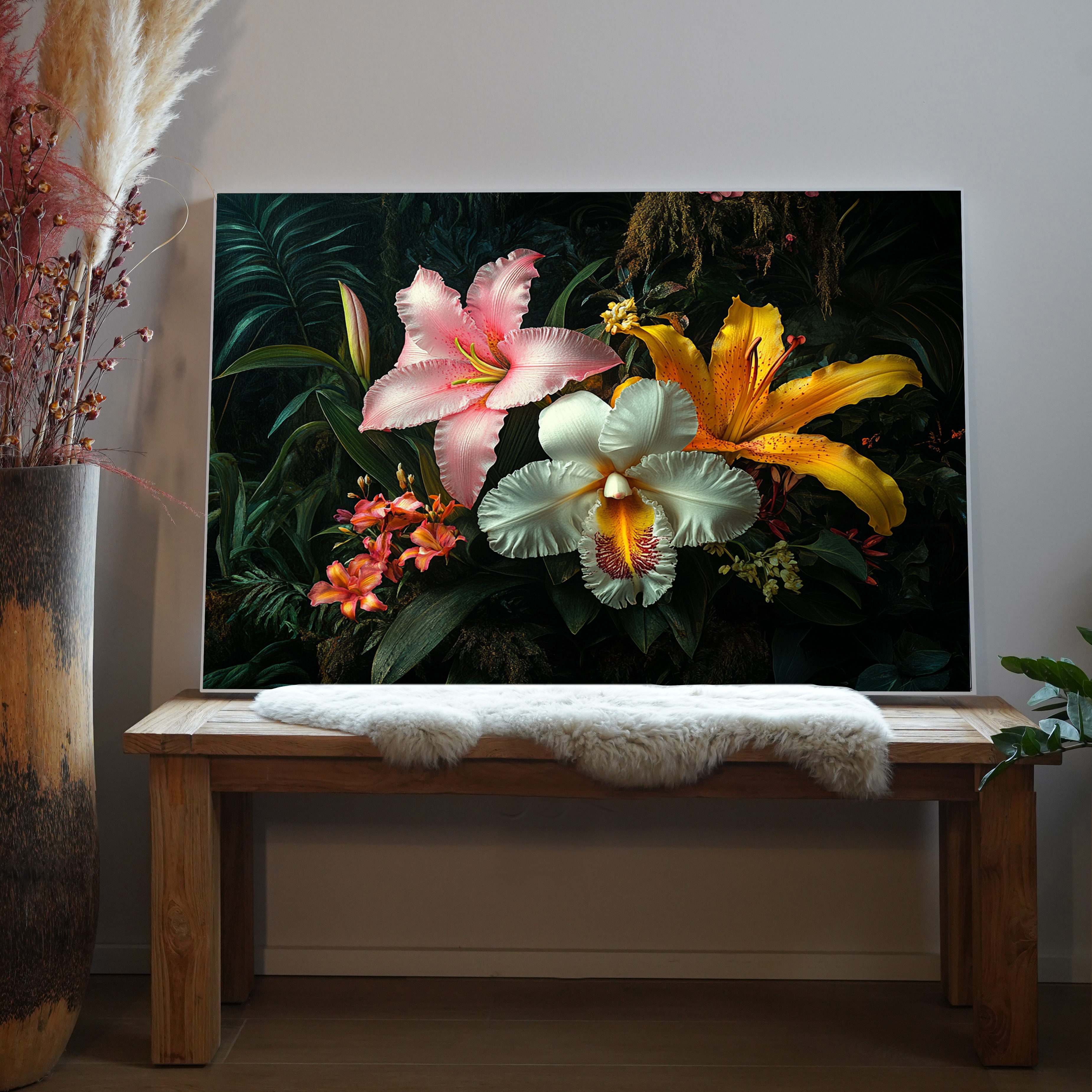 Tropische Blumen 1 | LED Bild