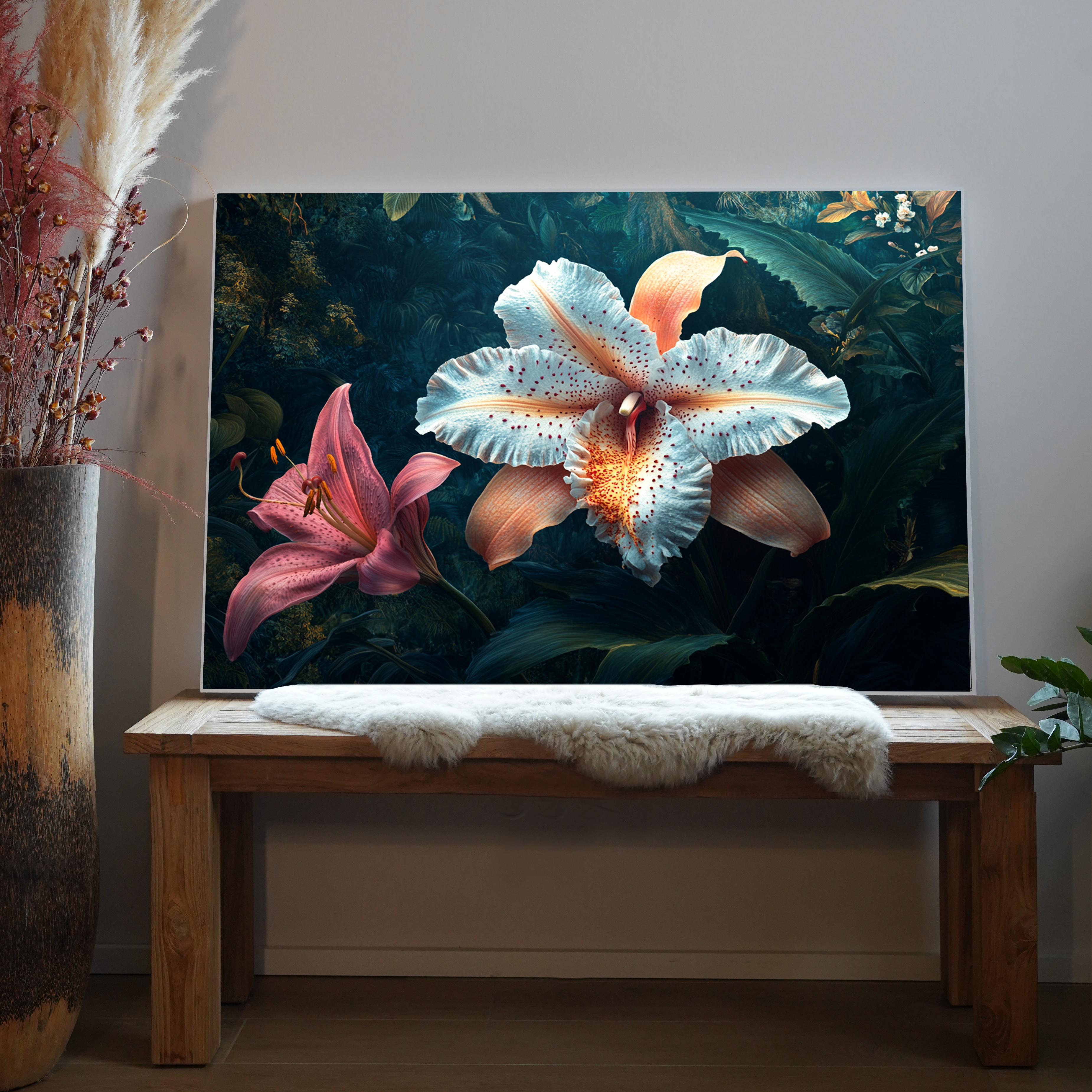 Tropische Blumen 2 | LED Bild