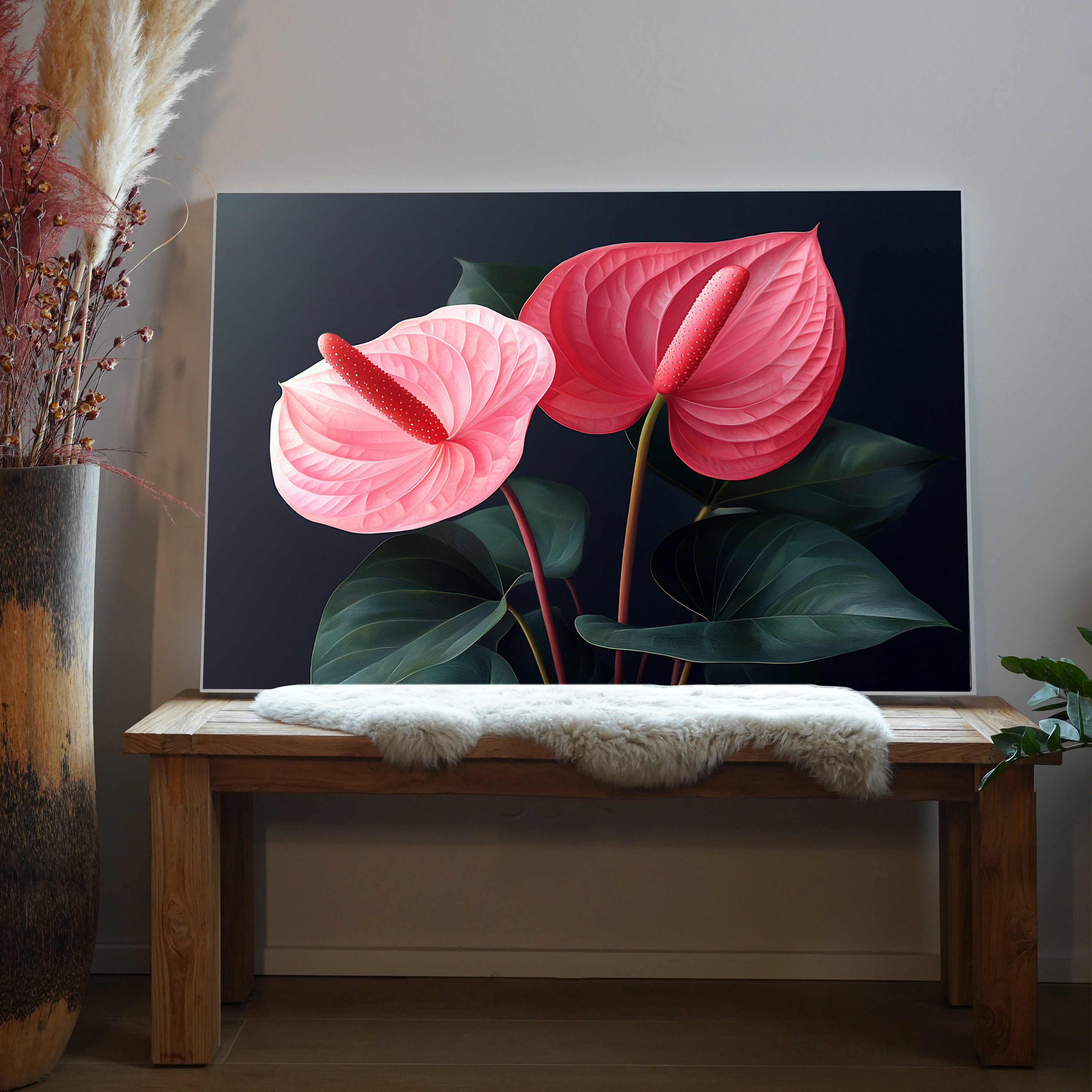 Pinke Exotische Blumen 1 | LED Bild