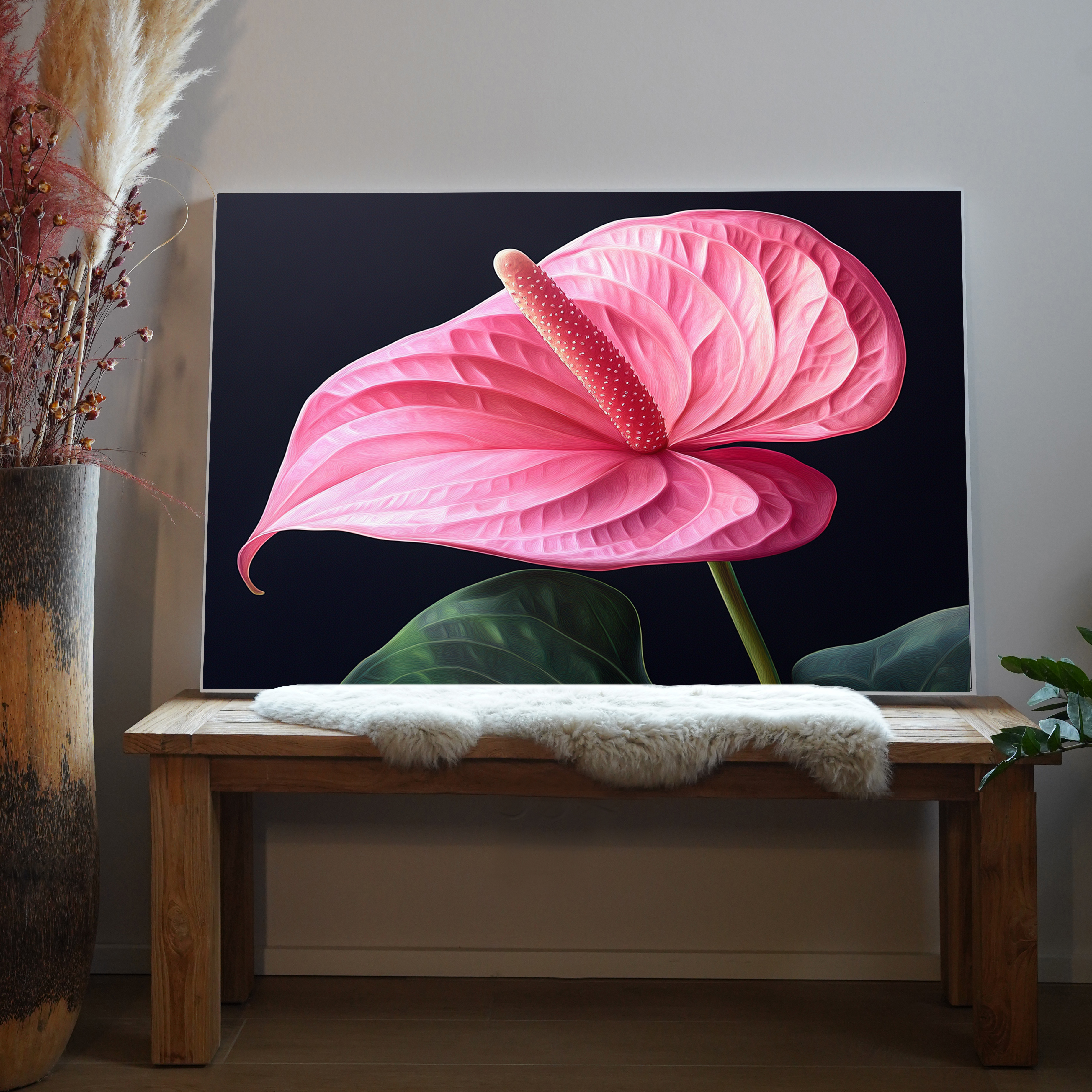 Pinke Exotische Blumen 4 | LED Bild