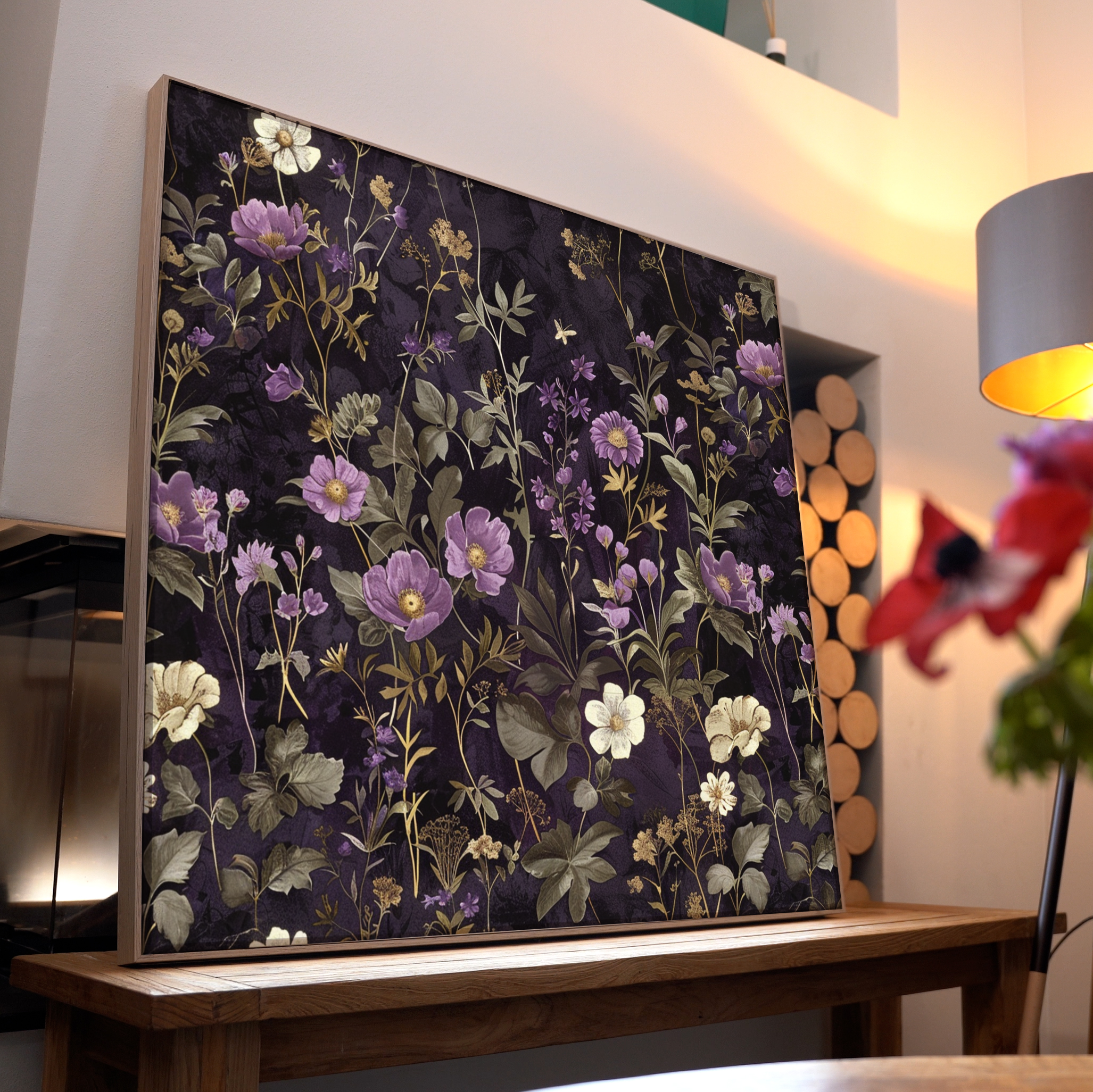 Lila Blüten Illustriert 1 | LED Bild