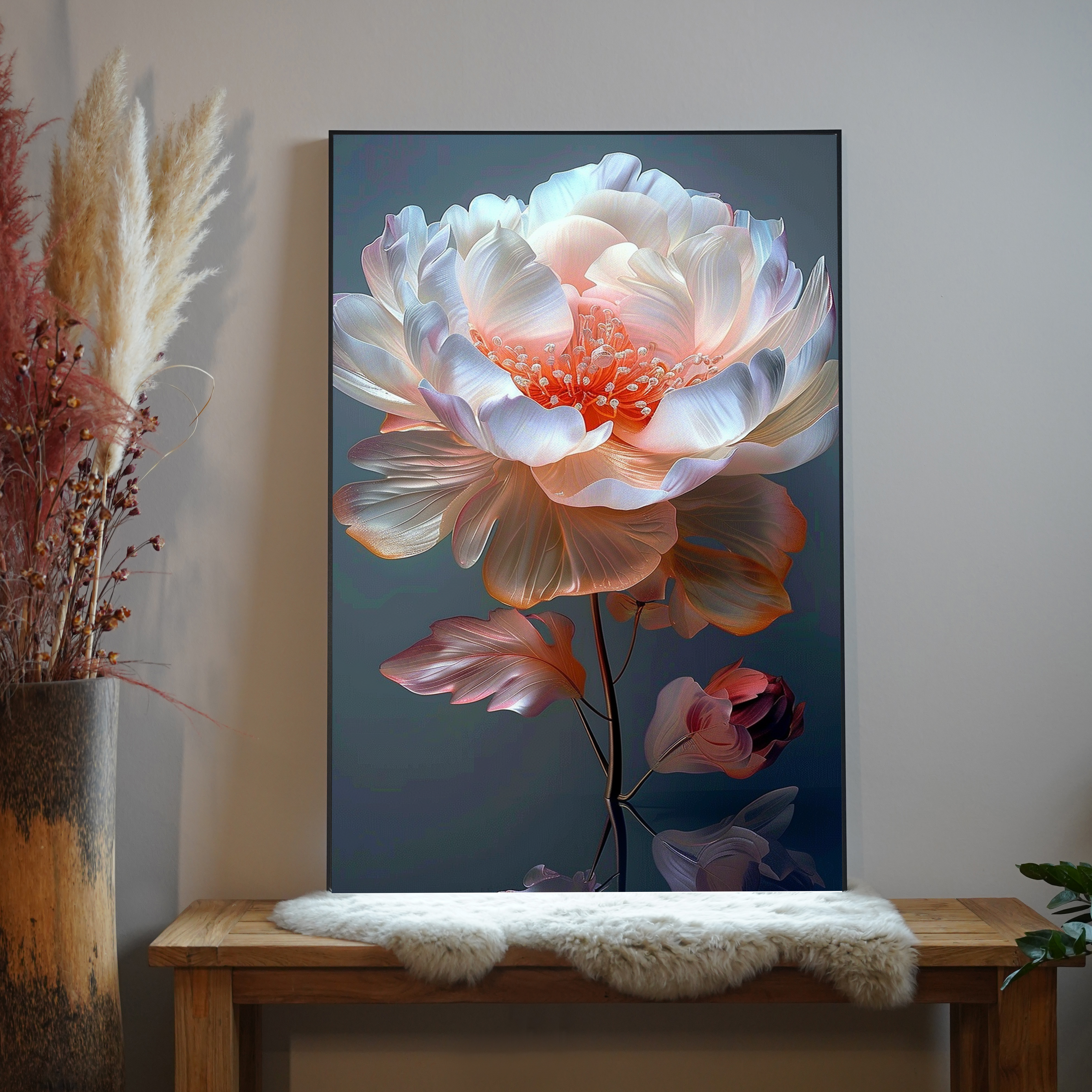 Glas Blume Bunt 1 | LED Bild