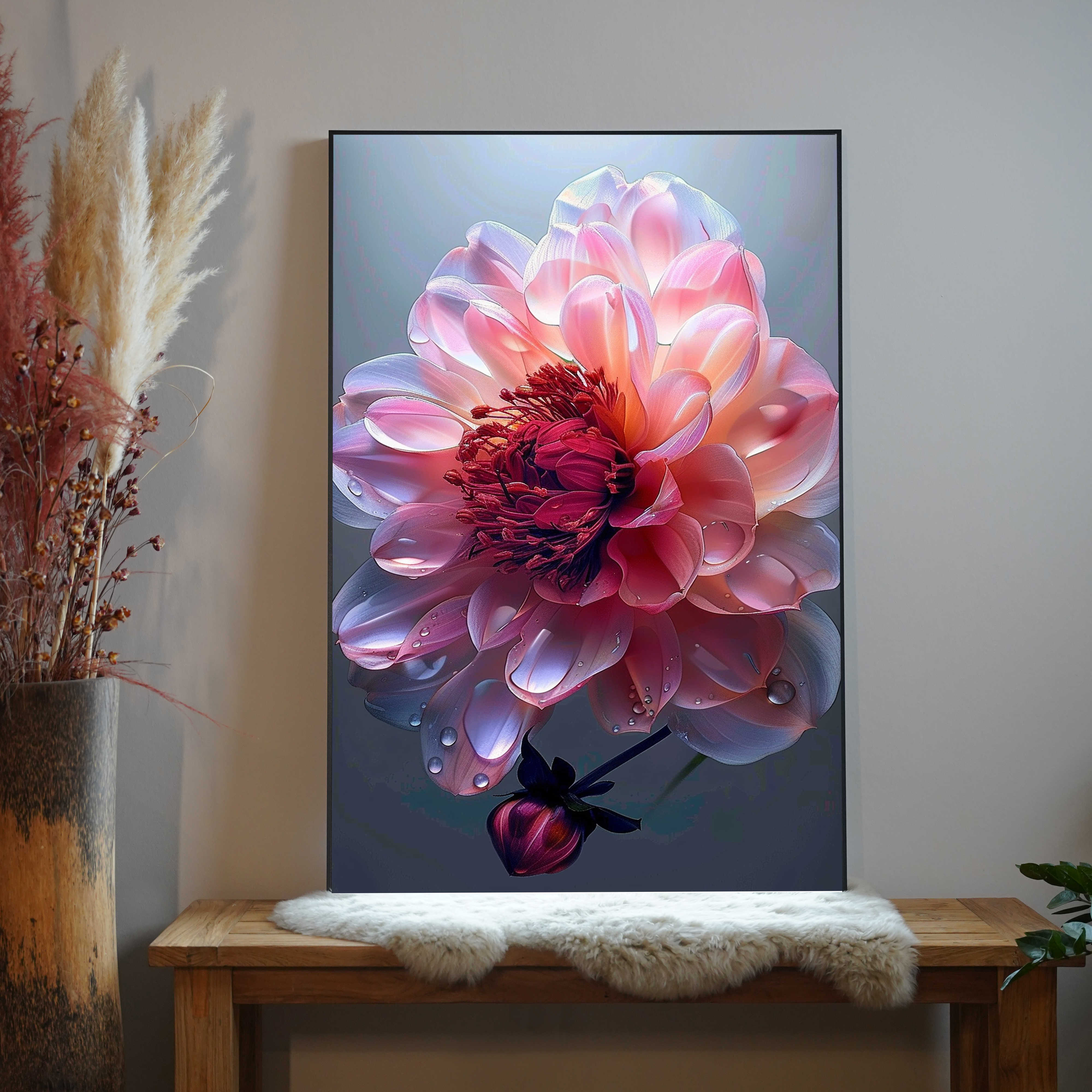 Glas Blume Bunt 2 | LED Bild