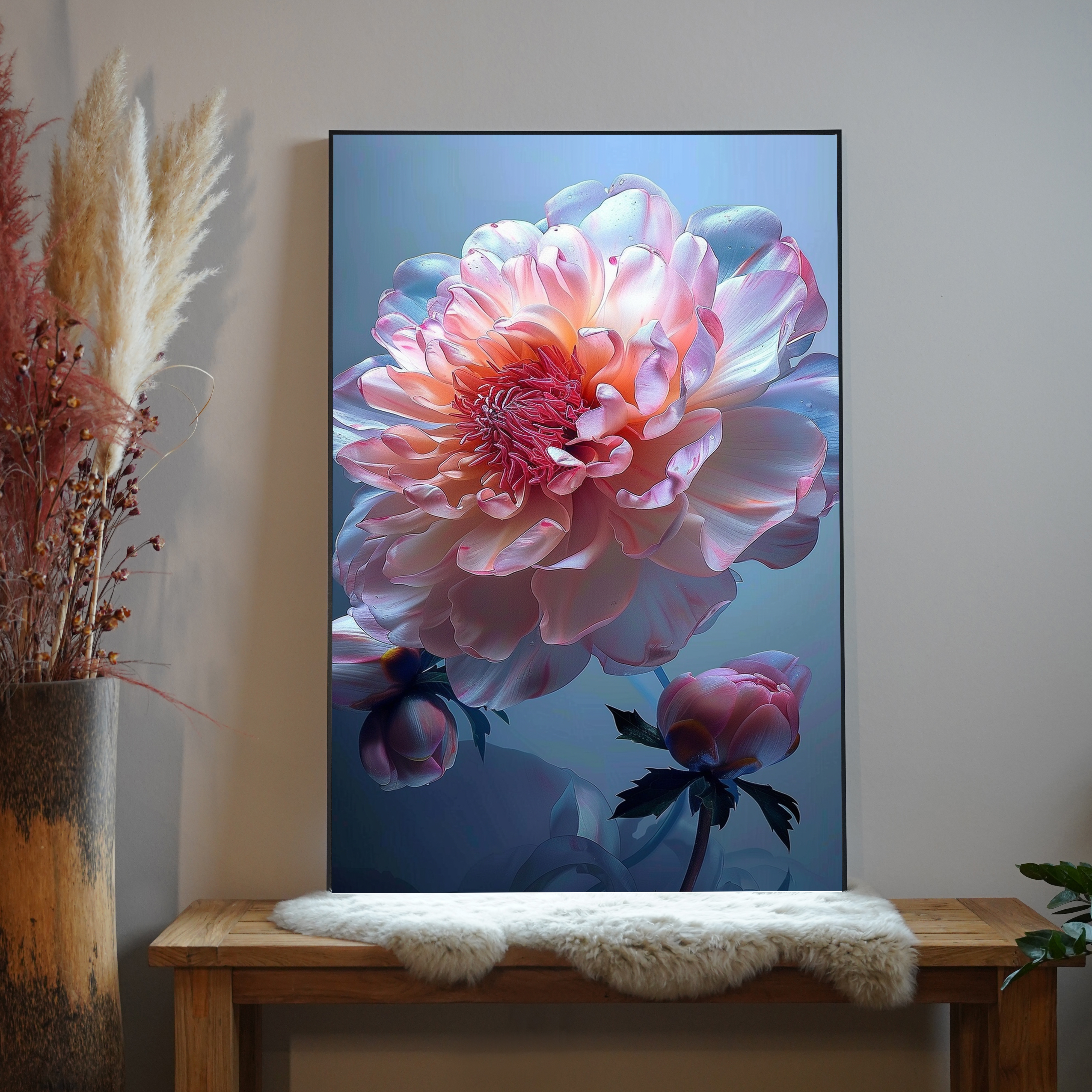 Glas Blume Bunt 3 | LED Bild