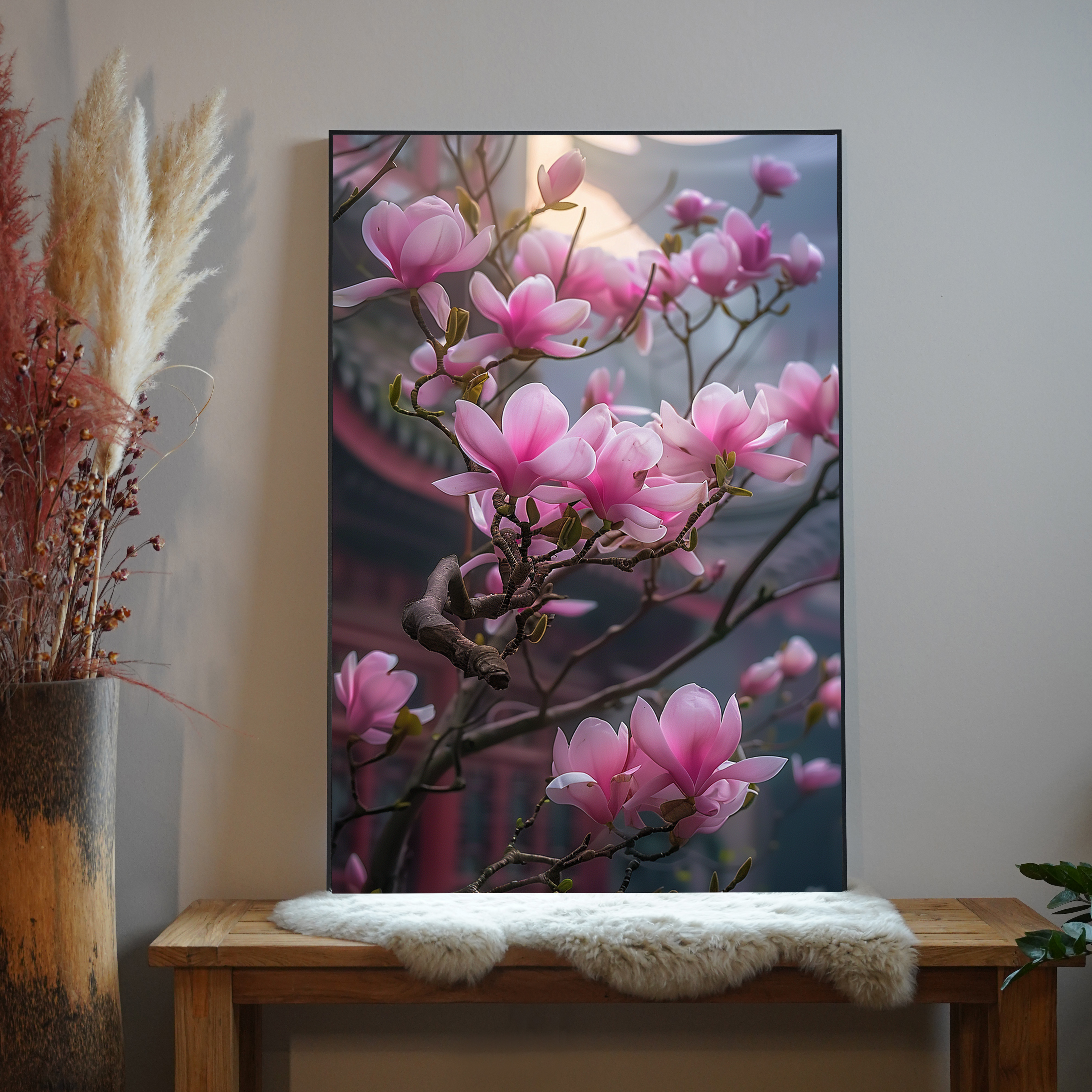 Asiatische Blüten Pink 1 | LED Bild