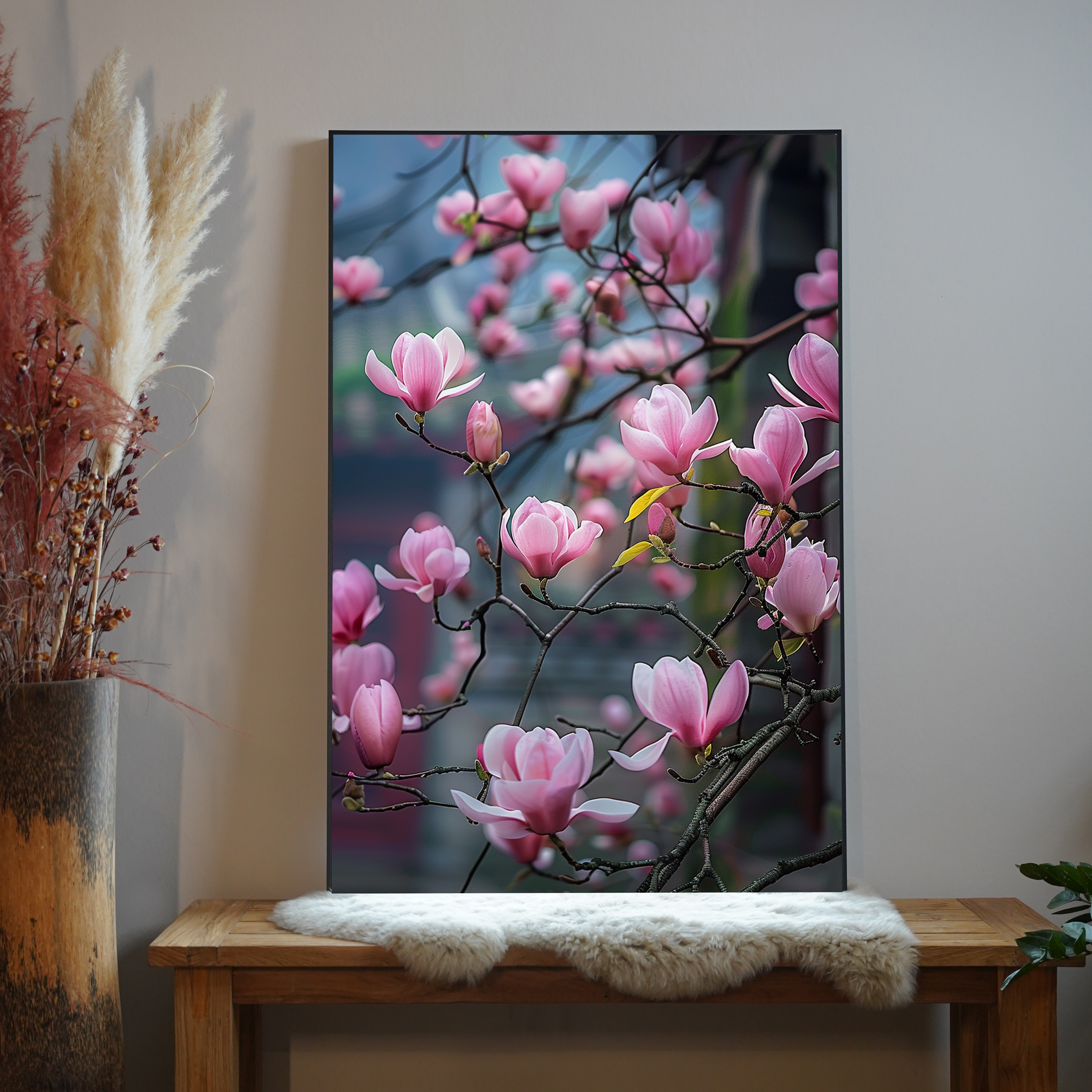 Asiatische Blüten Pink 4 | LED Bild