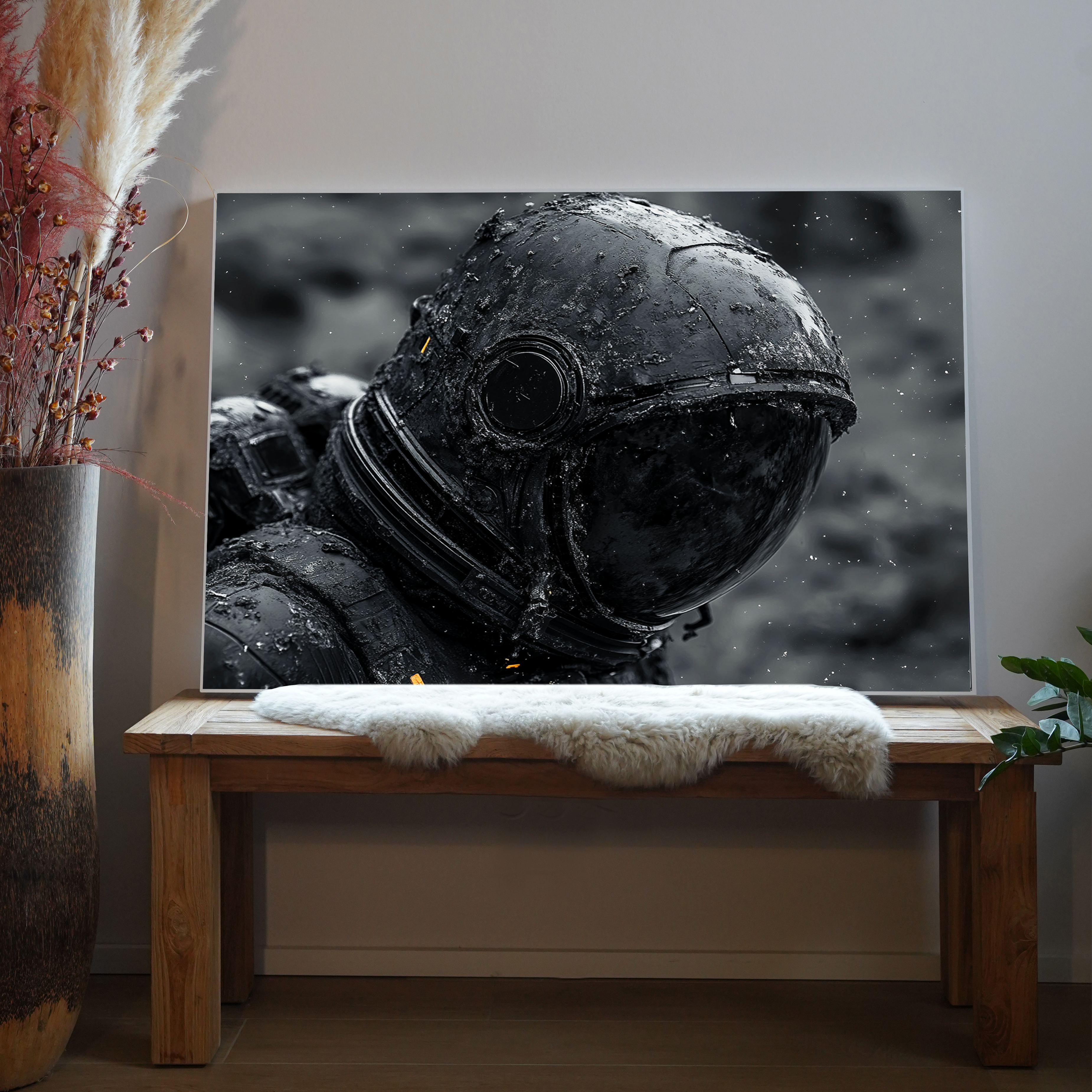 Astronaut Schwarz & Weiß 2 | LED Bild