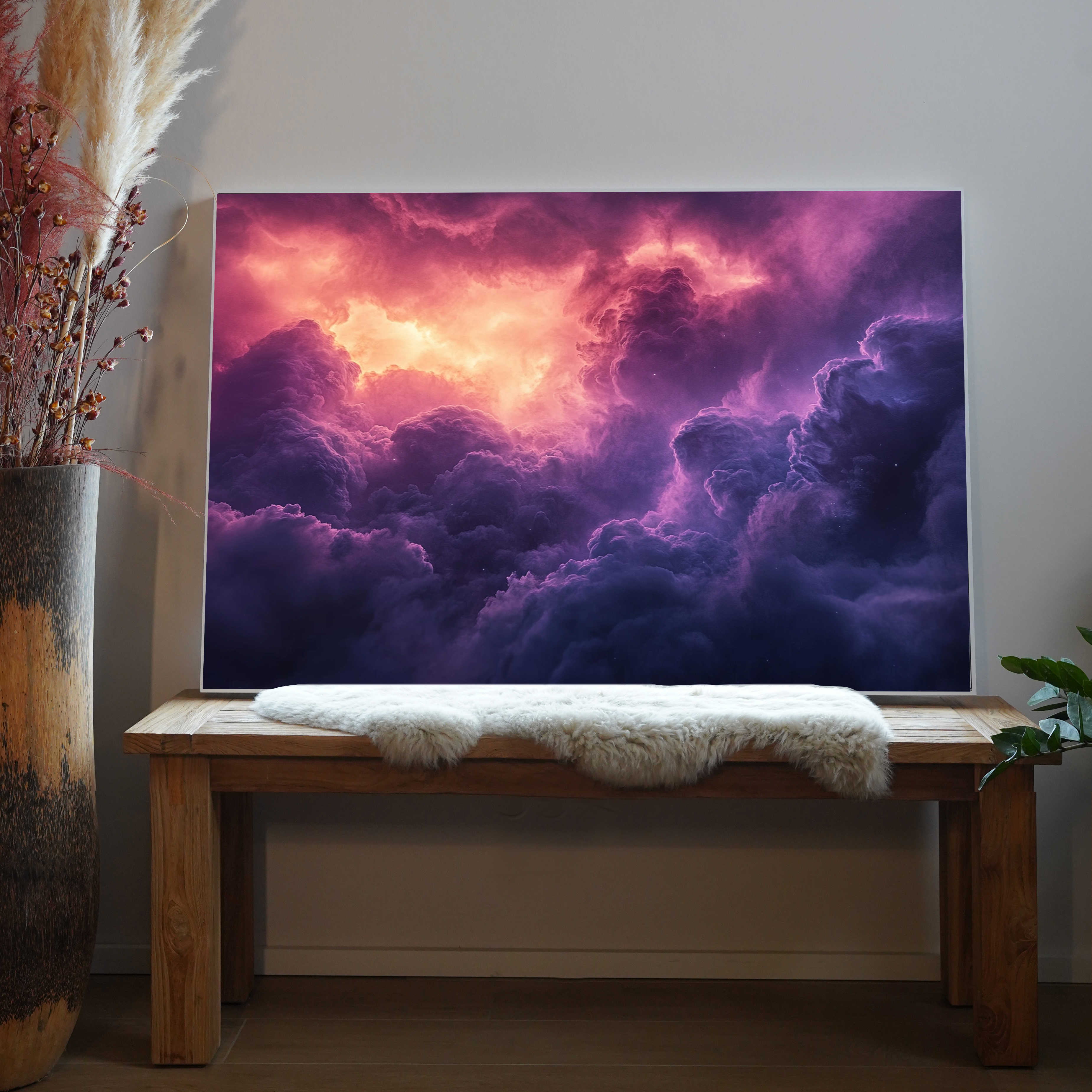 Lila Wolken Sonnenstrahlen 4 | LED Bild